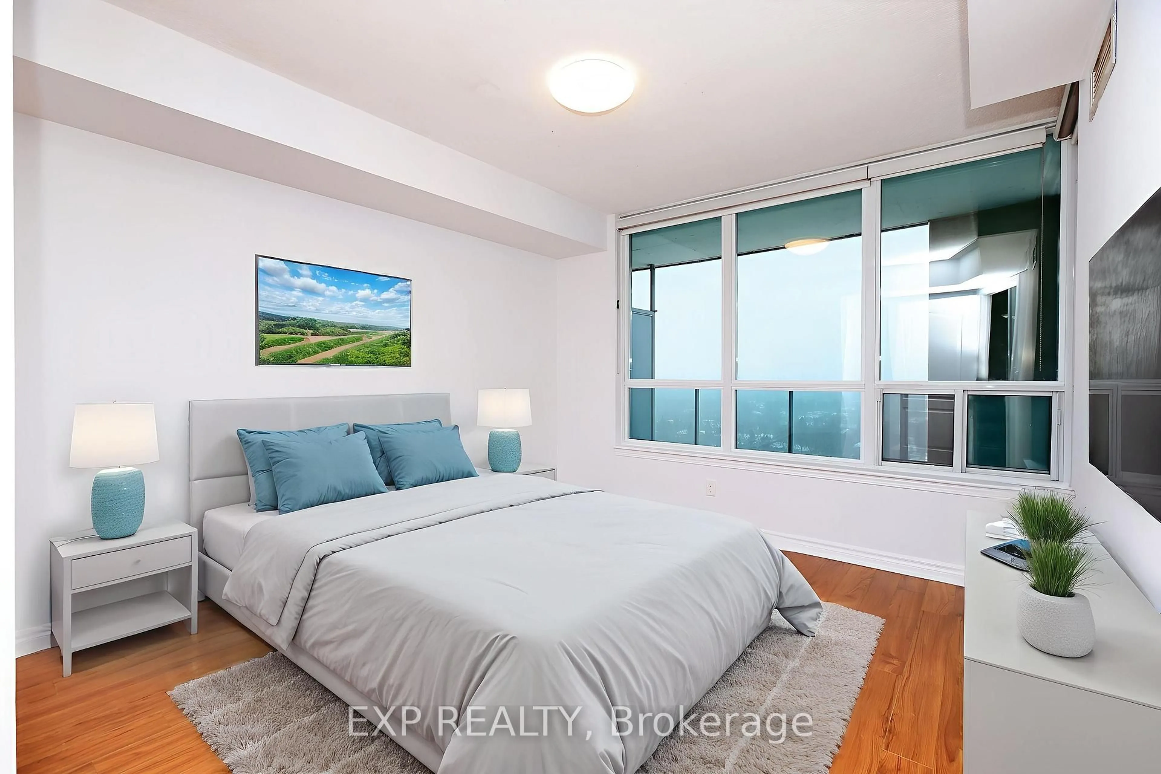 Bedroom with bed, unknown for 17 Barberry Pl #1909, Toronto Ontario M2K 3E2