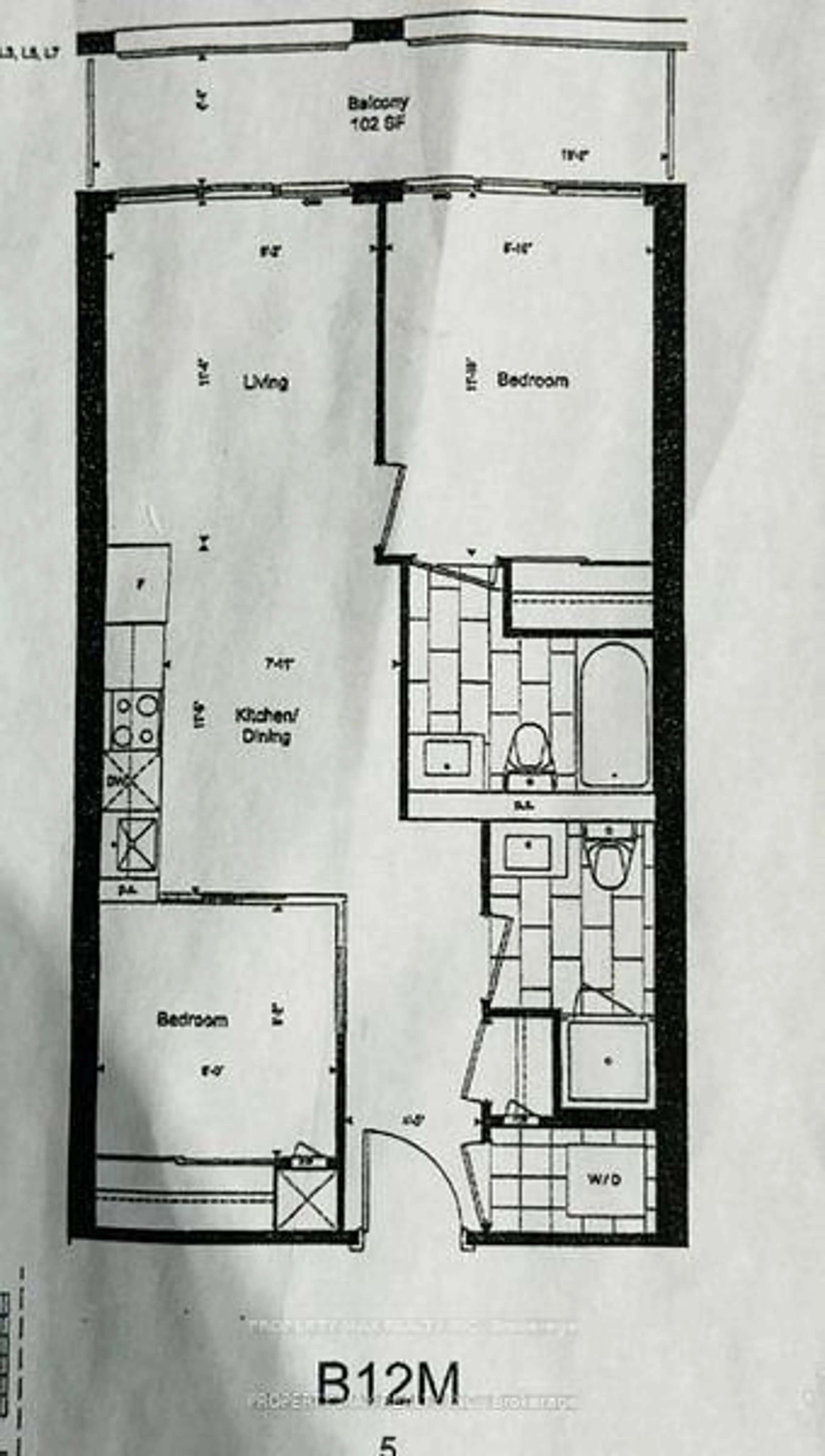 Floor plan for 70 Princess St #403, Toronto Ontario M5A 0X6
