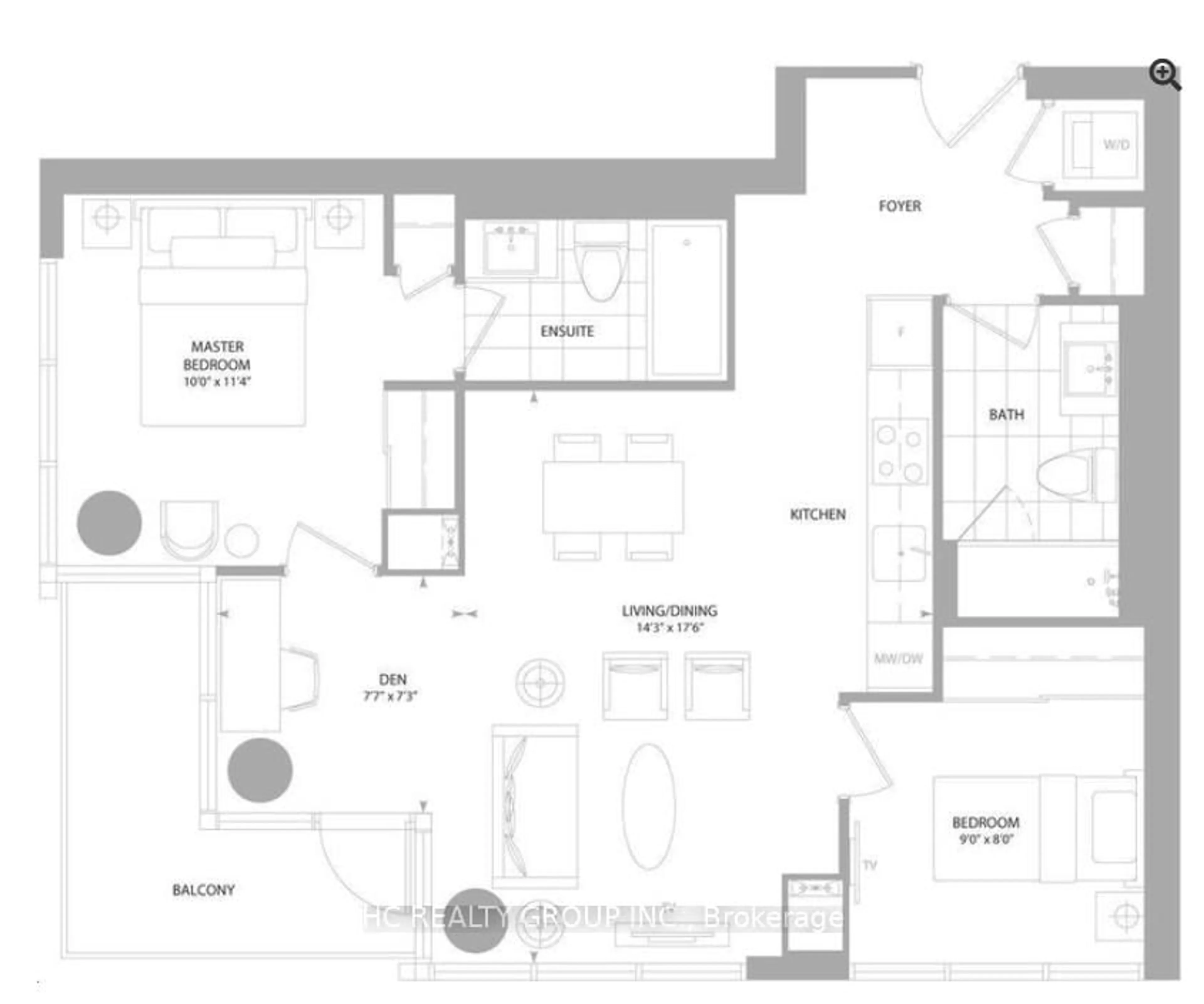 Floor plan for 115 Blue Jays Way #3005, Toronto Ontario M5V 0N4