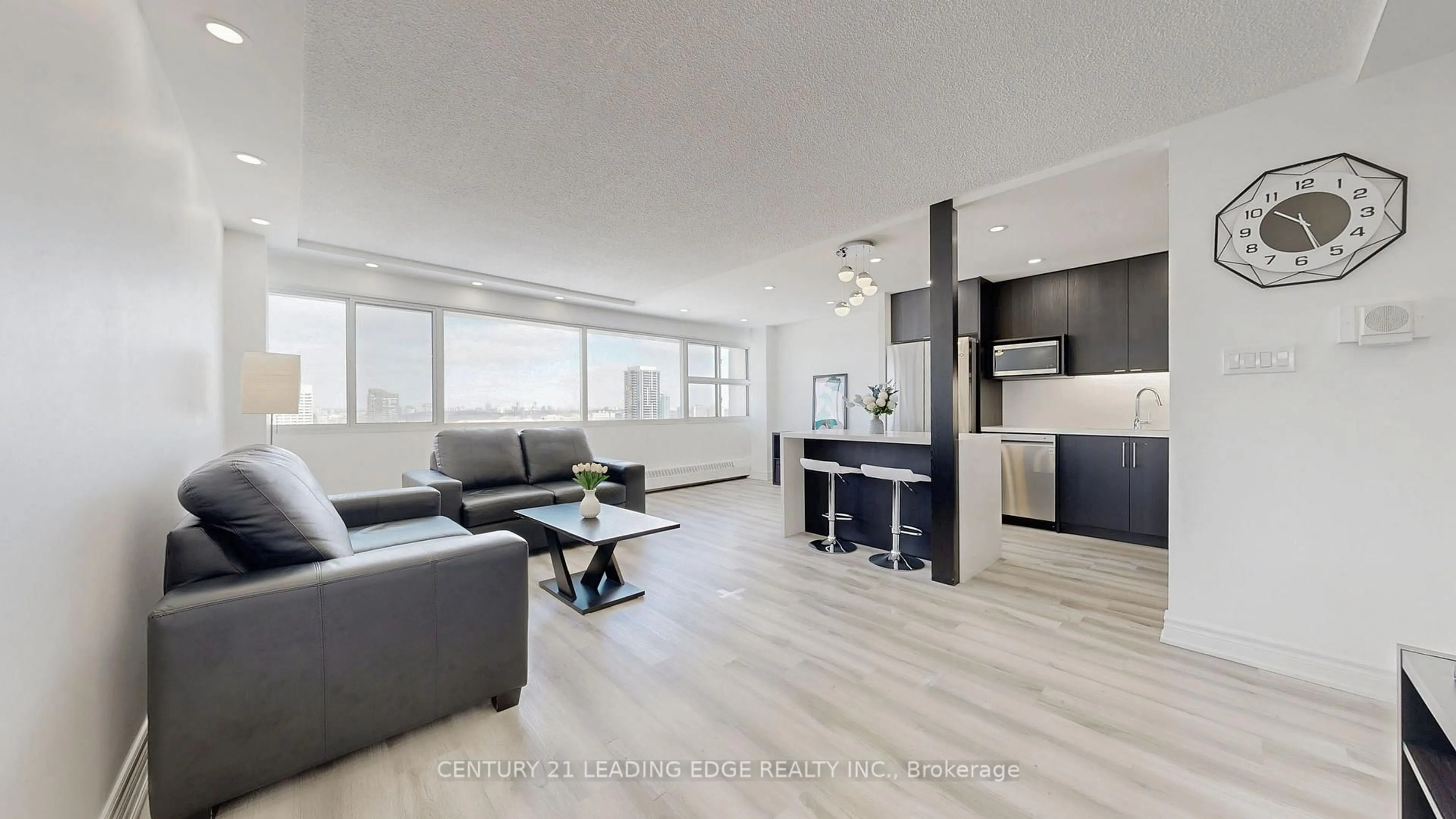 Living room with furniture, wood/laminate floor for 735 Don Mills Rd #2607, Toronto Ontario M3C 1T1