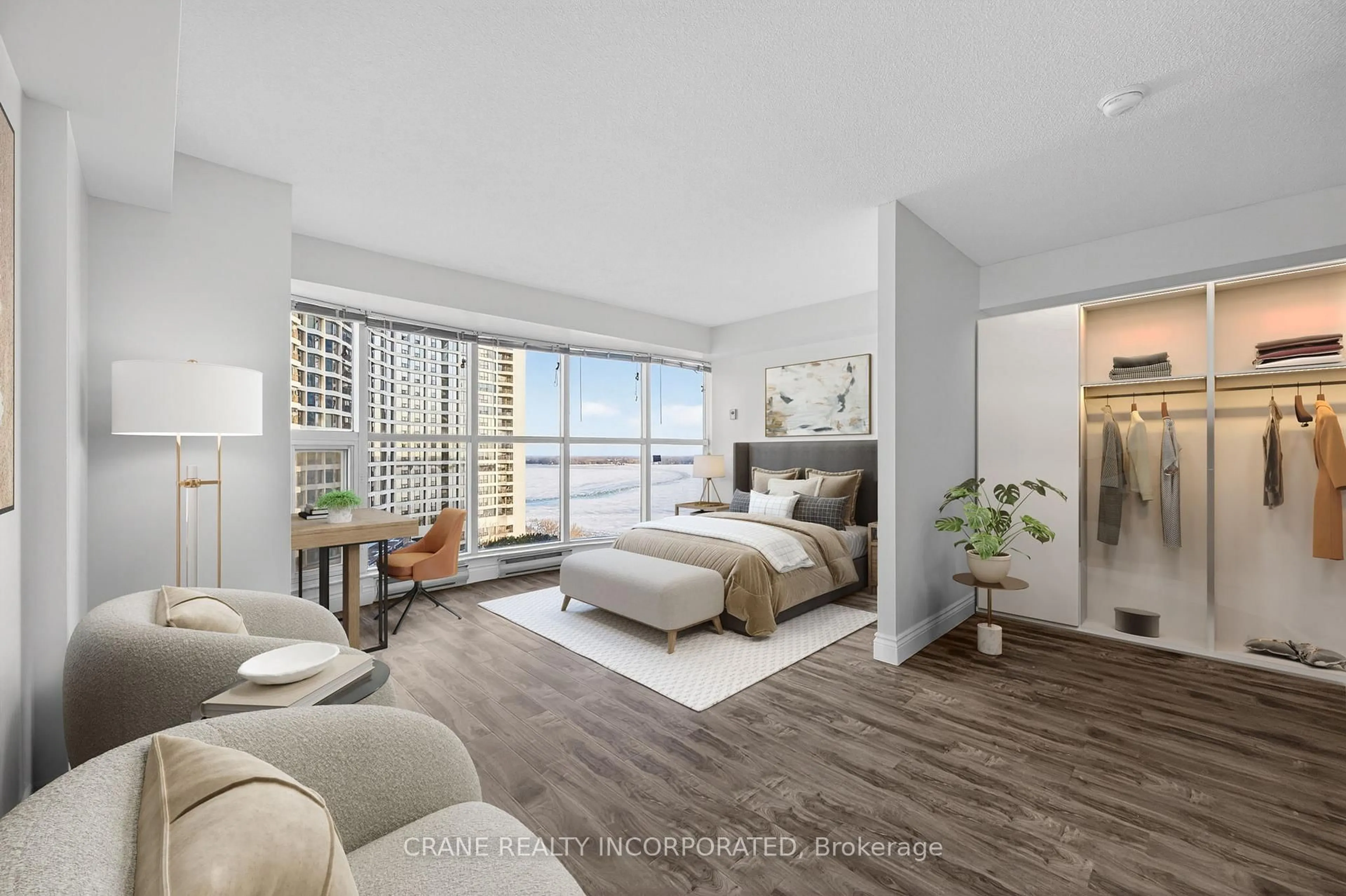 Bedroom with bed, unknown for 77 Harbour Sq #1605, Toronto Ontario M5J 2S2