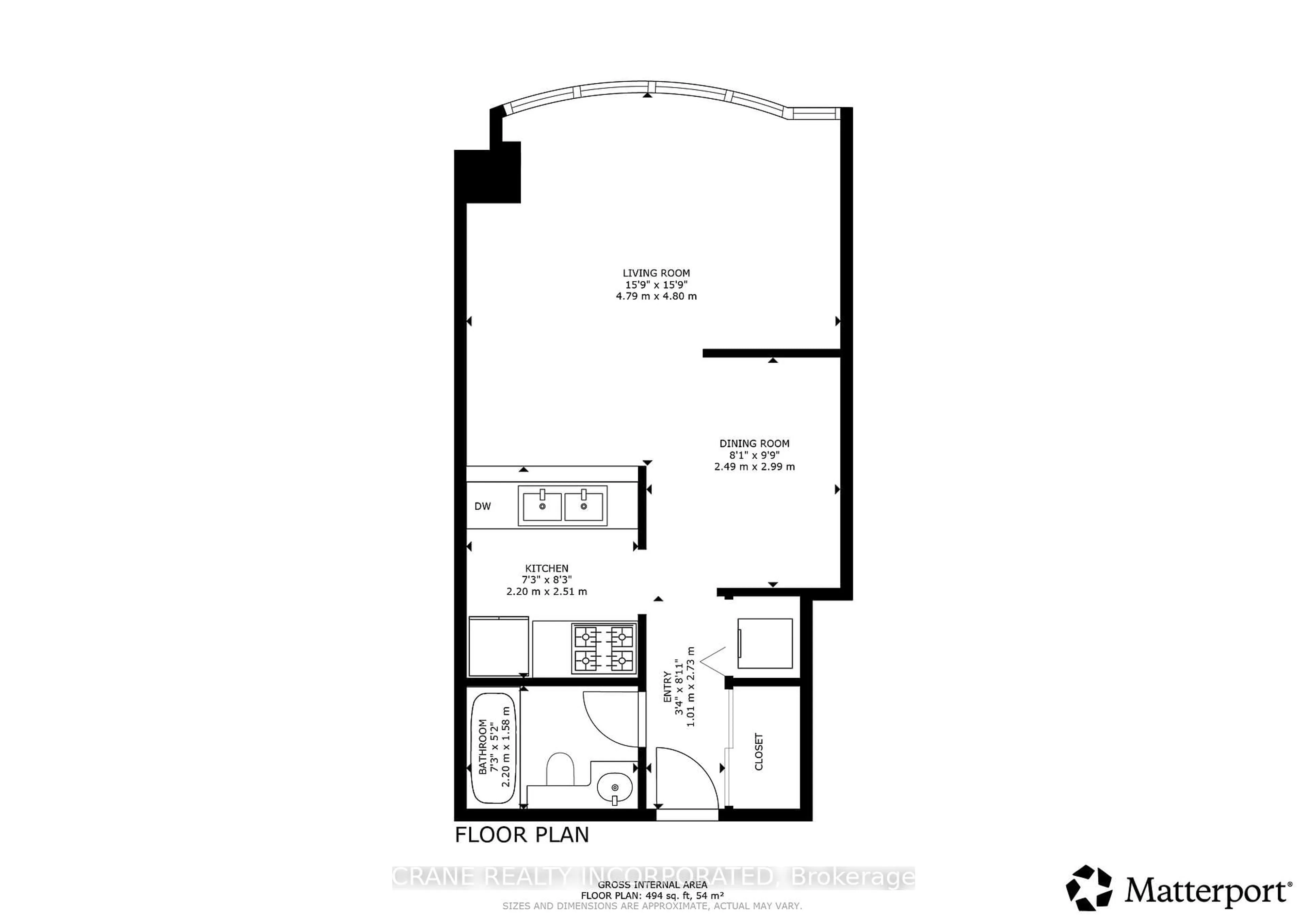 Floor plan for 77 Harbour Sq #1605, Toronto Ontario M5J 2S2