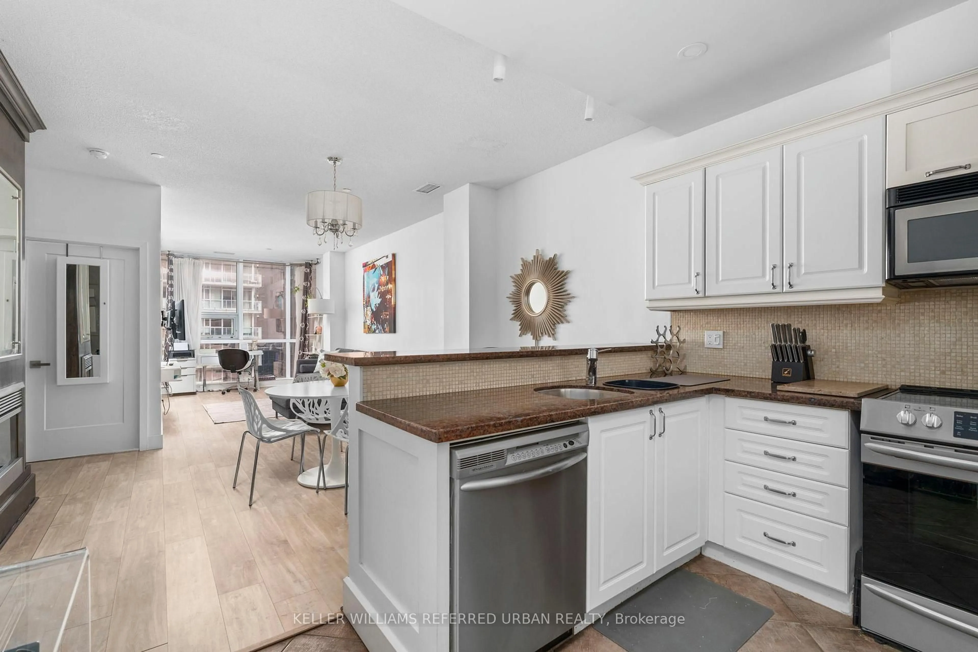 Open concept kitchen, unknown for 393 King St #706, Toronto Ontario M5V 3G8