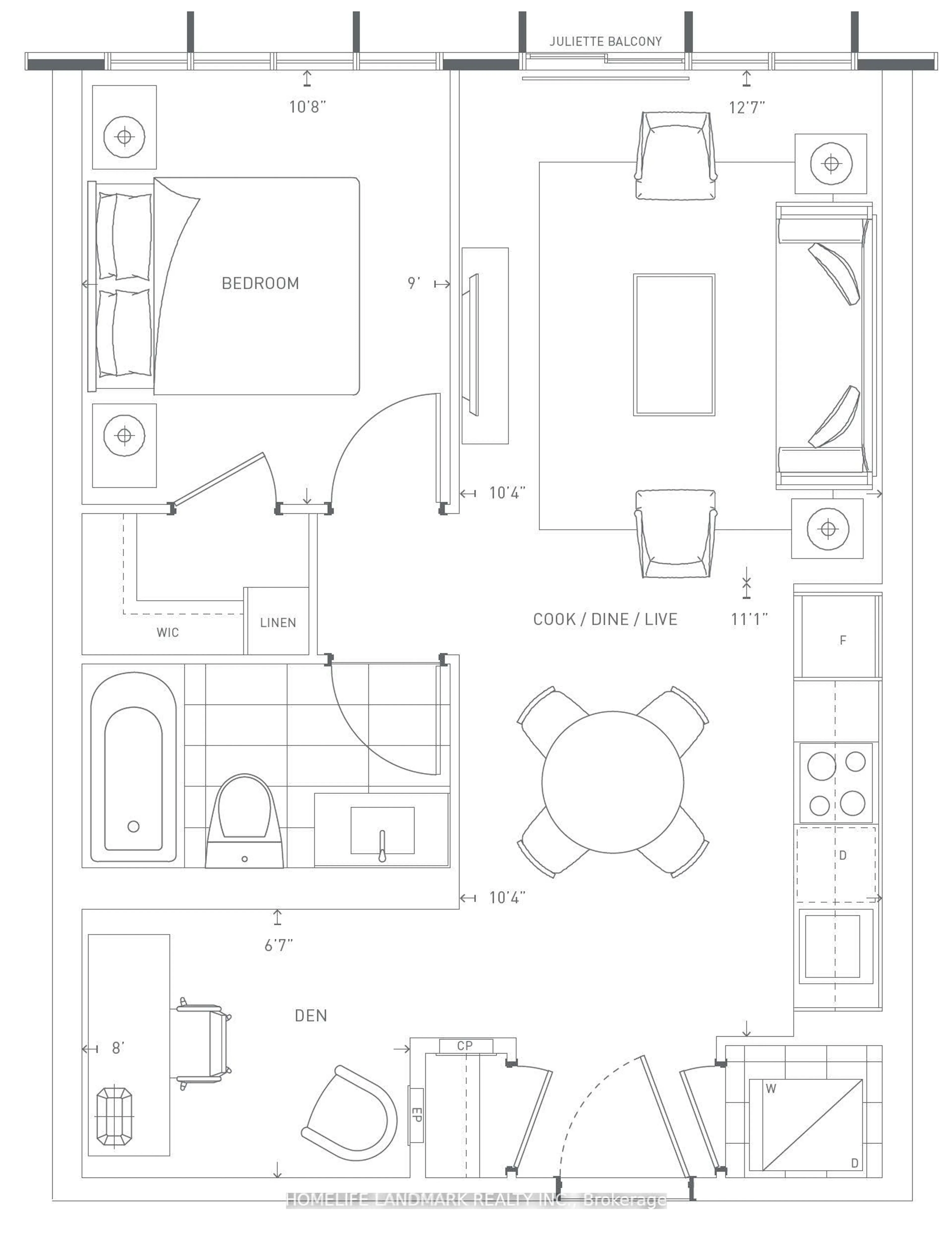 Floor plan for 50 Mccaul St #PH09, Toronto Ontario M5T 1V9