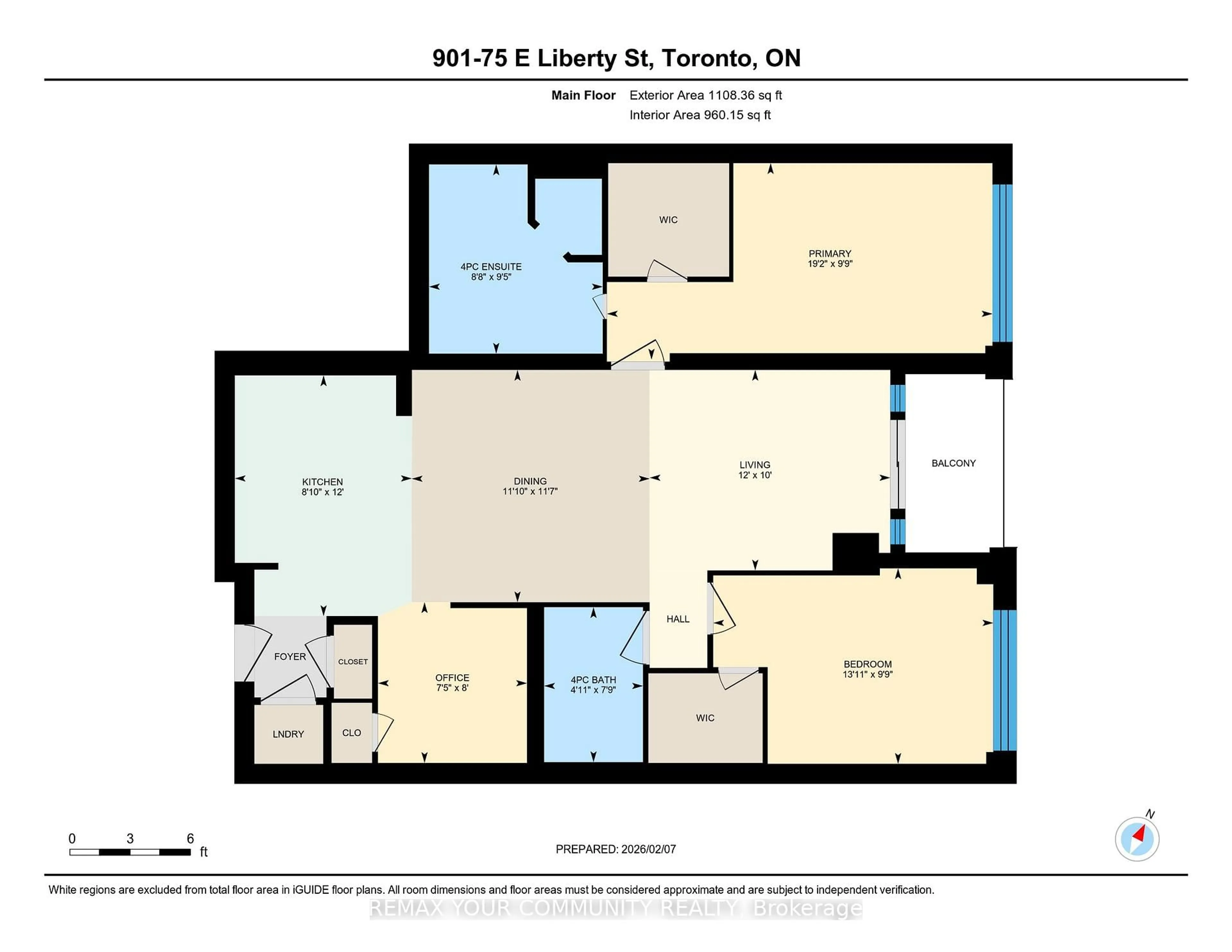 Floor plan for 75 East Liberty St #901, Toronto Ontario M6K 0A2