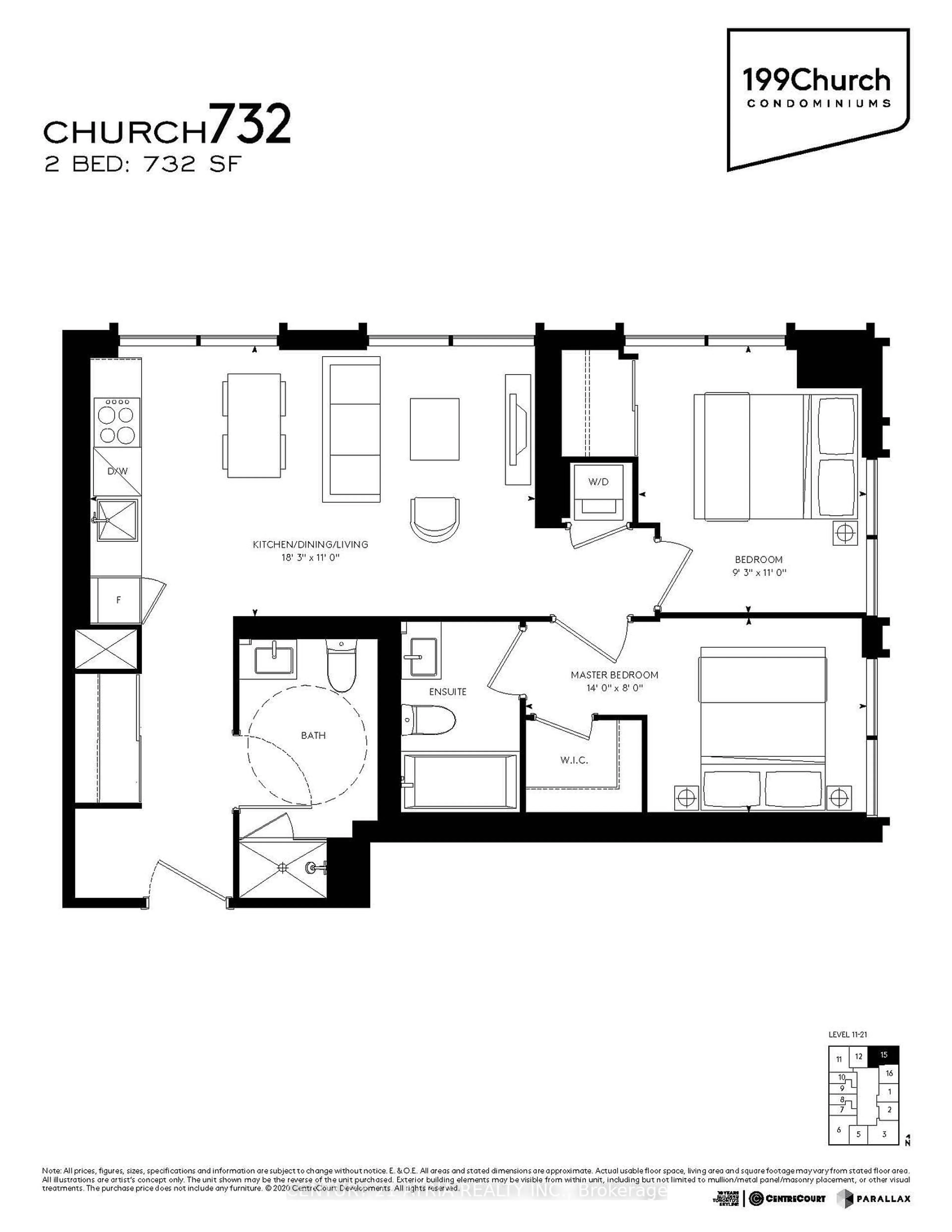 Floor plan for 82 Dalhousie St #1915, Toronto Ontario M5B 0C5