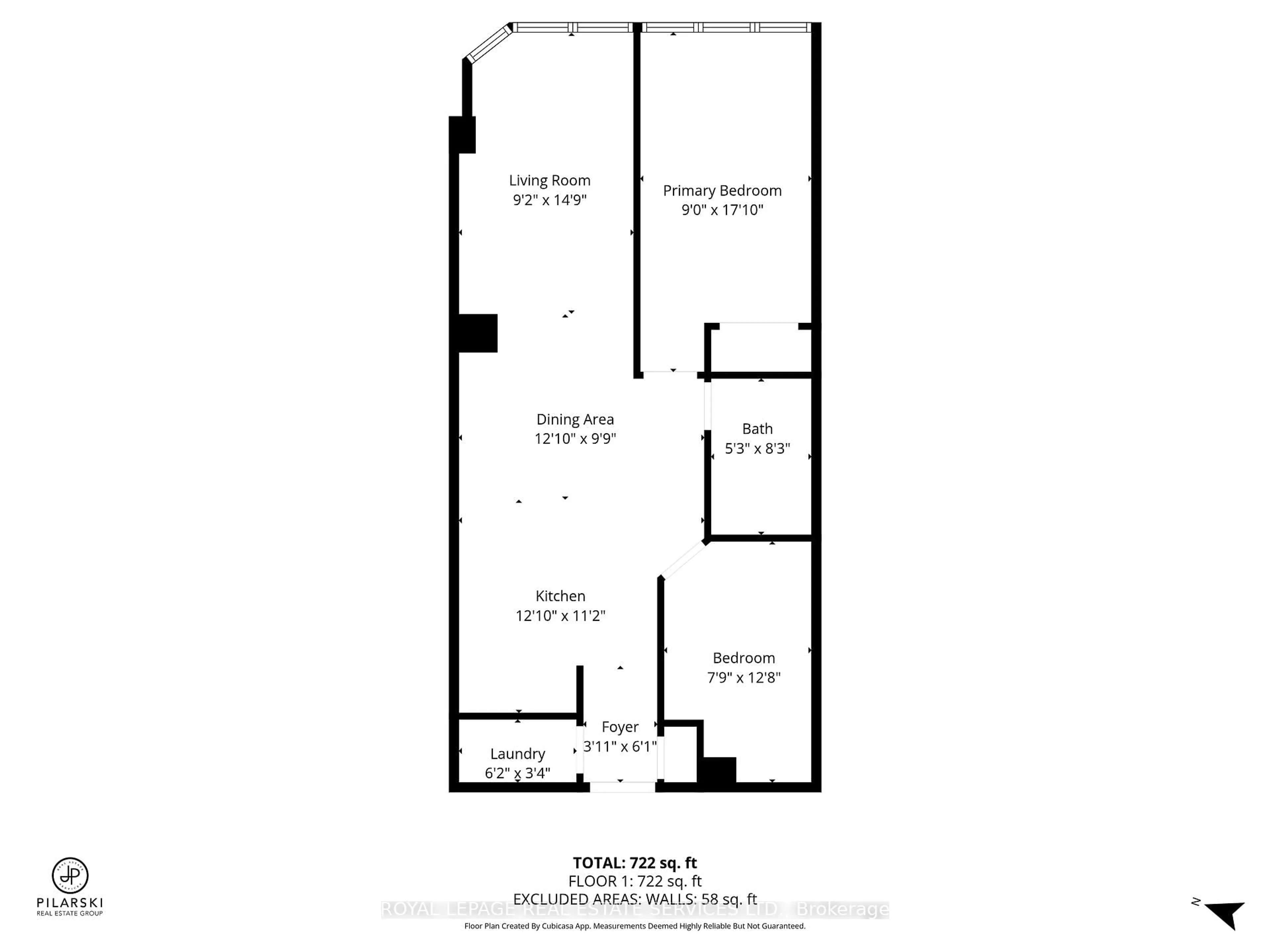 Floor plan for 393 King St #904, Toronto Ontario M5V 3G8