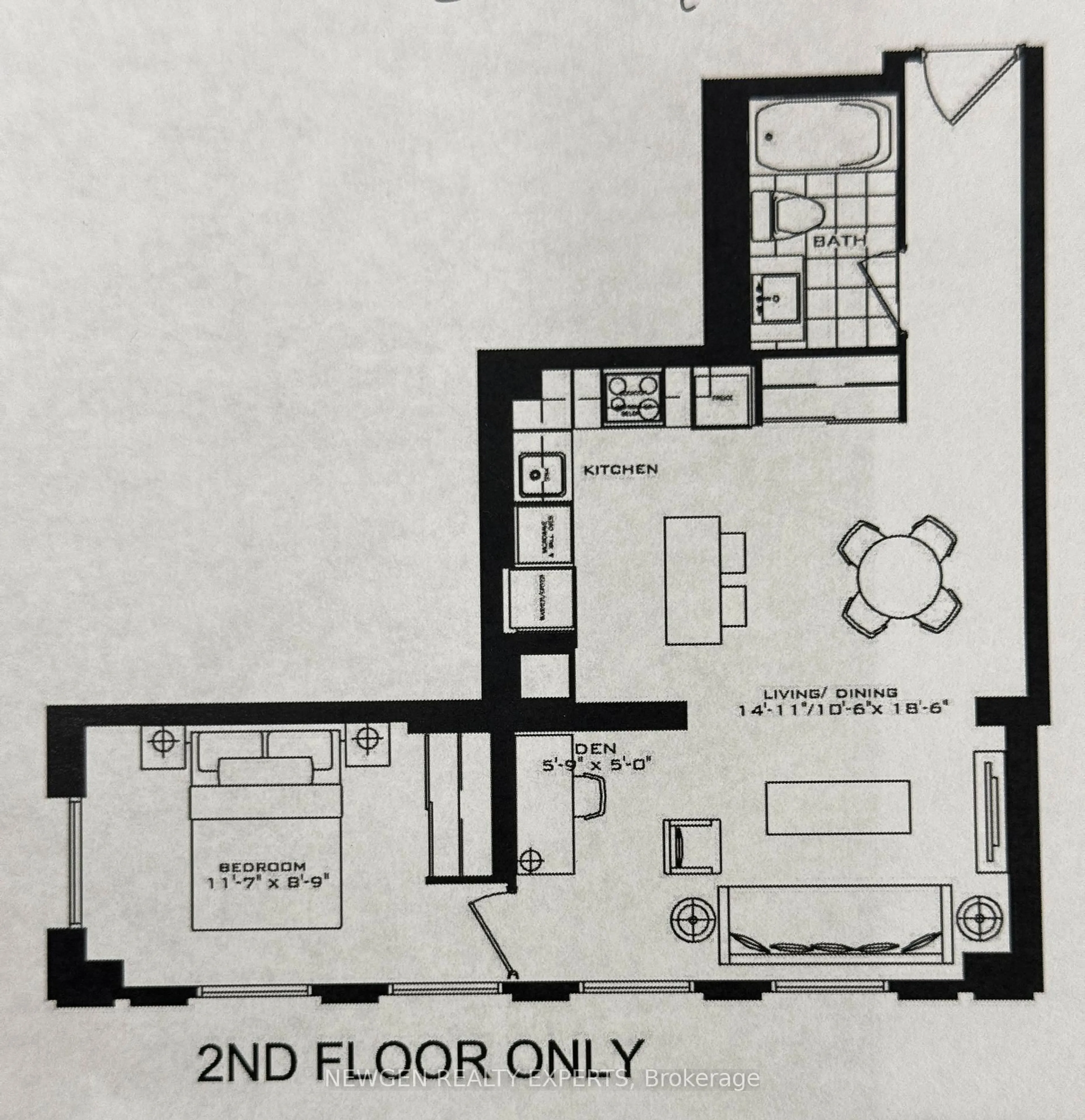 Floor plan for 955 Bay St #208, Toronto Ontario M5S 2A2