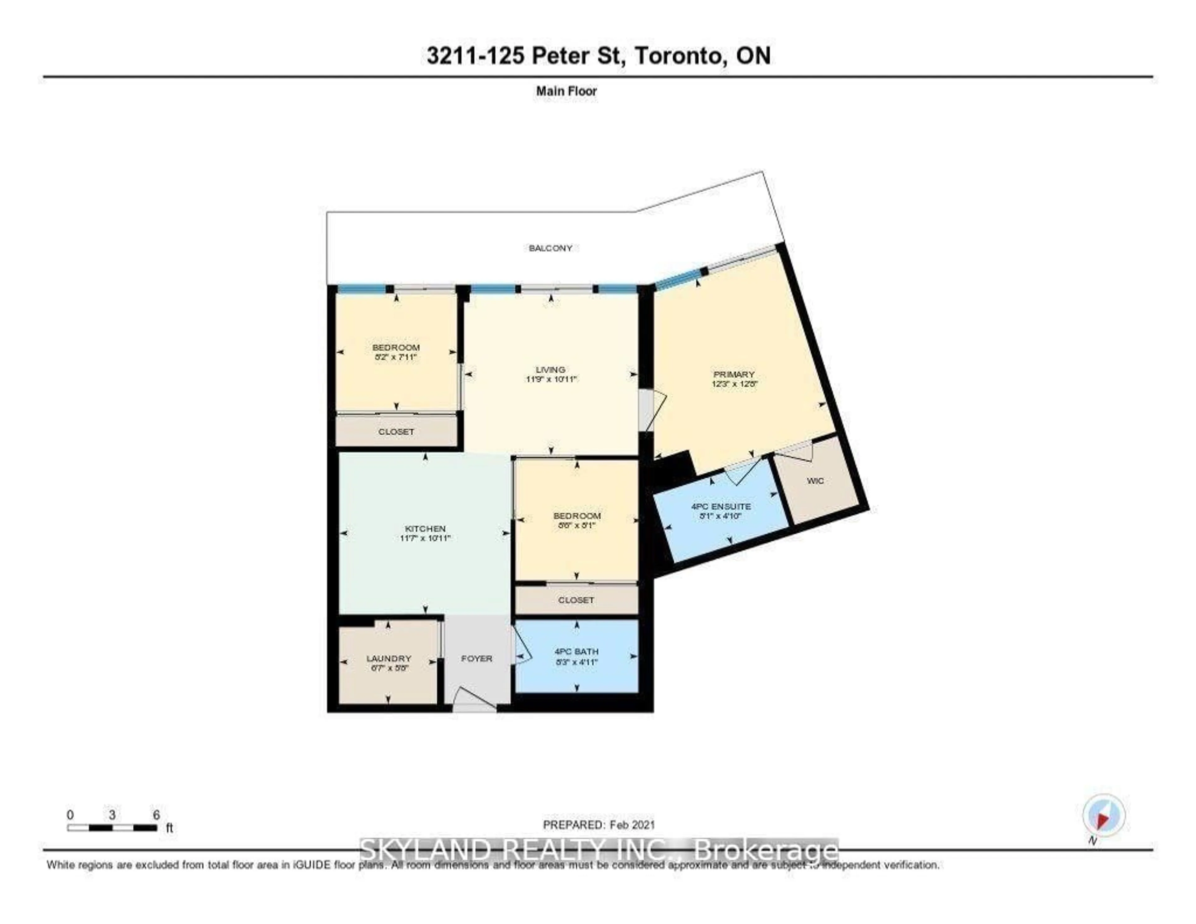 Floor plan for 125 Peter St #3211, Toronto Ontario M5V 0M2