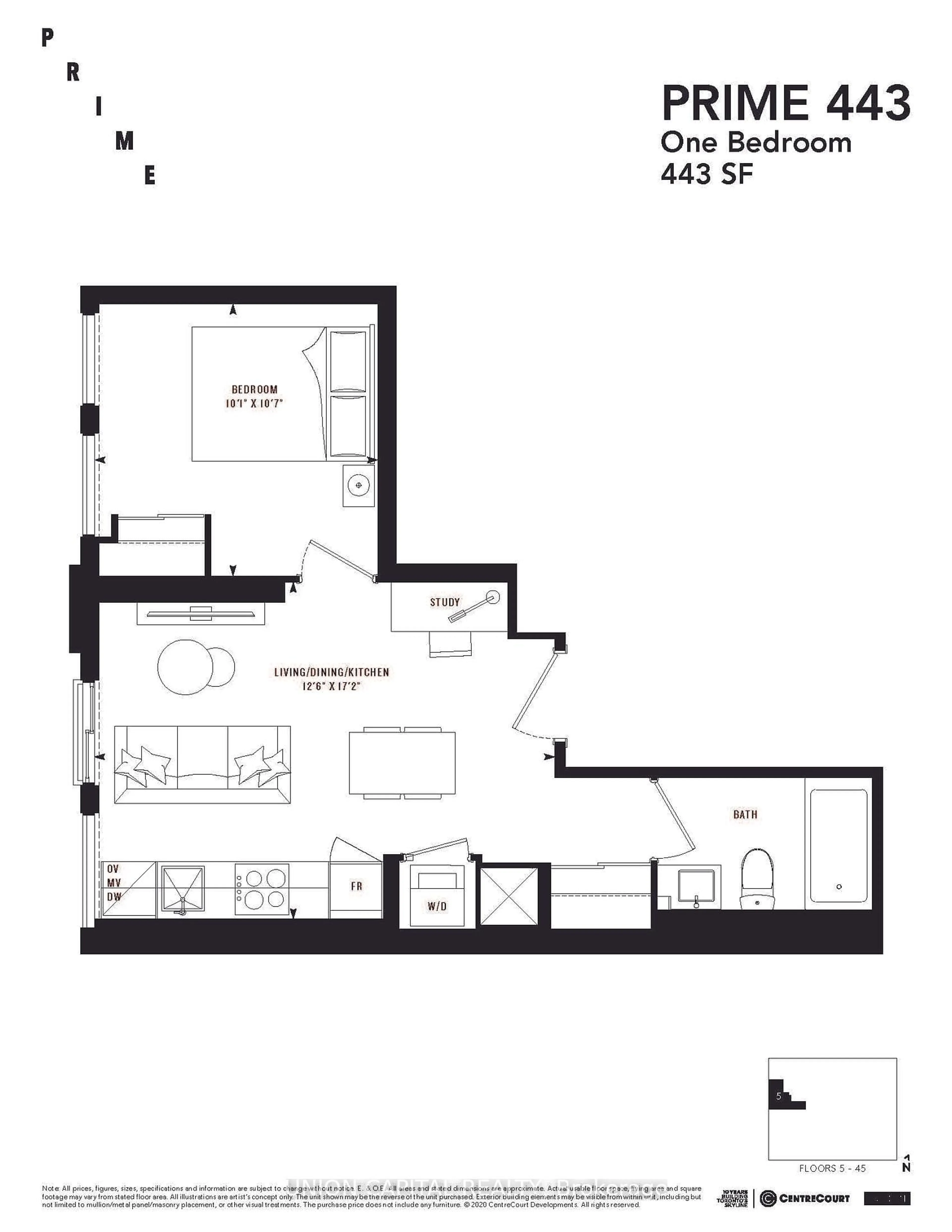 Floor plan for 319 Jarvis St #1005, Toronto Ontario M5B 0C8