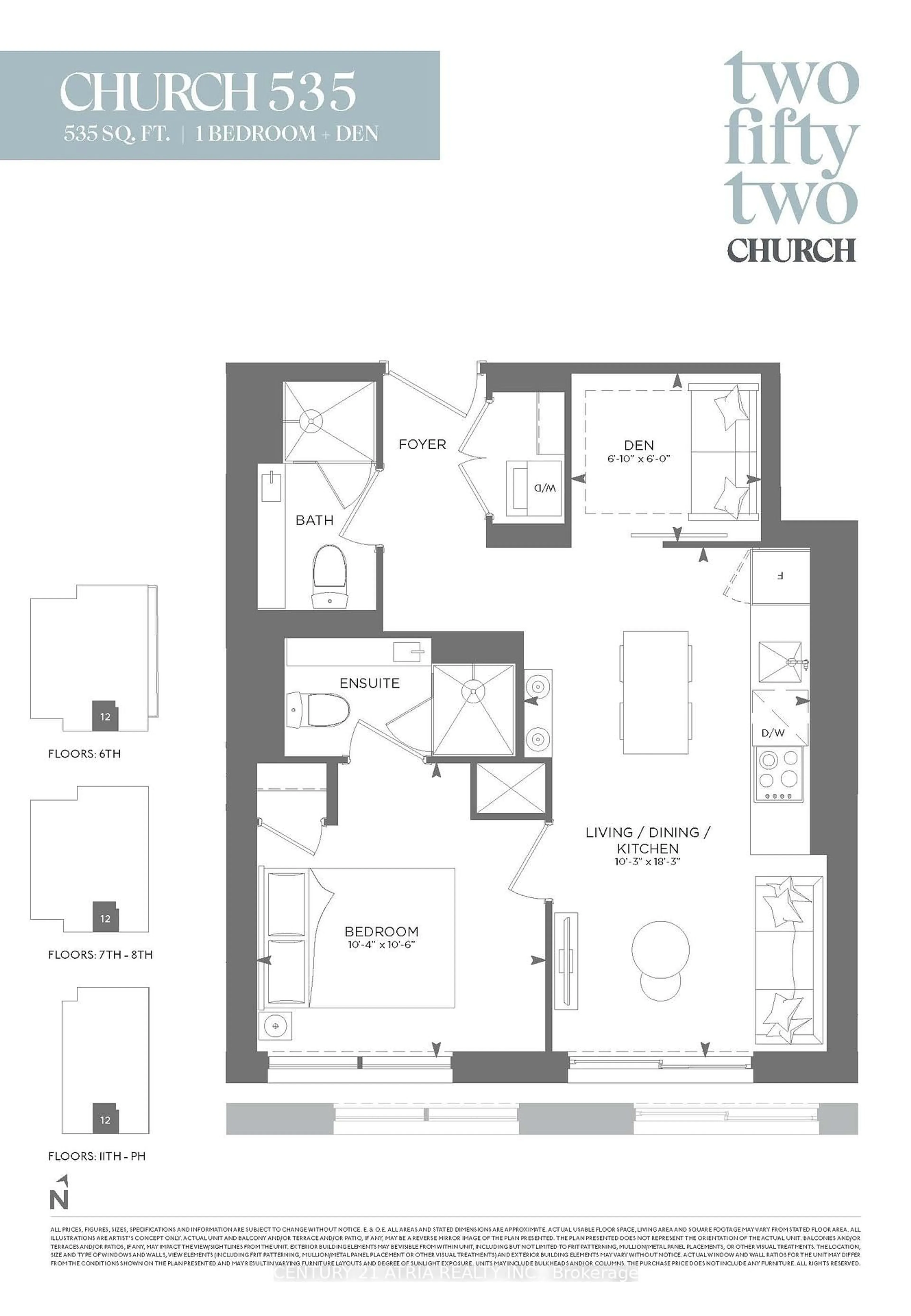 Floor plan for 252 Church St #2303, Toronto Ontario M5B 0E6
