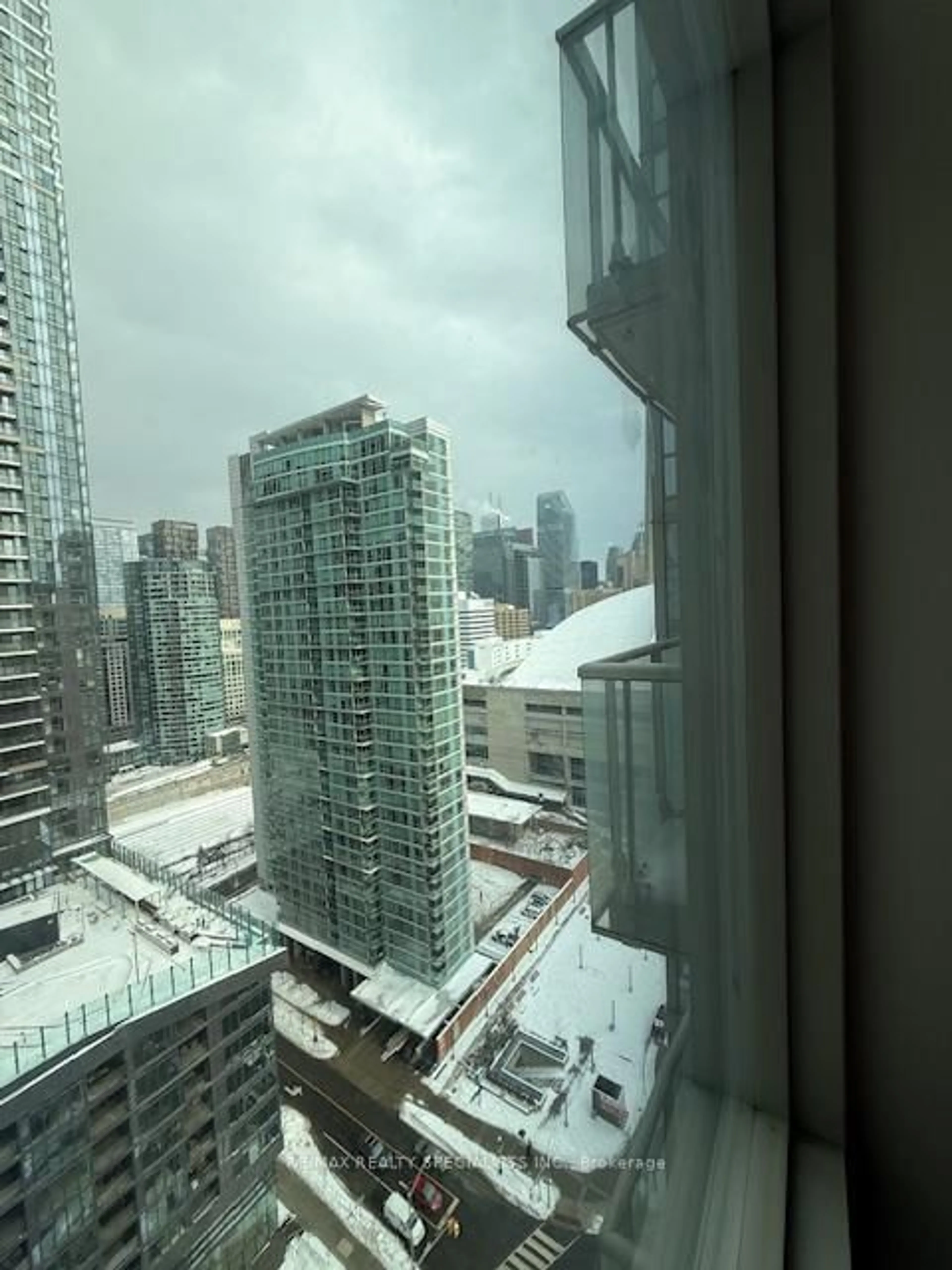 Balcony in the apartment, city buildings view from balcony for 10 NAVY WHARF Crt #2803, Toronto Ontario M5V 3V2