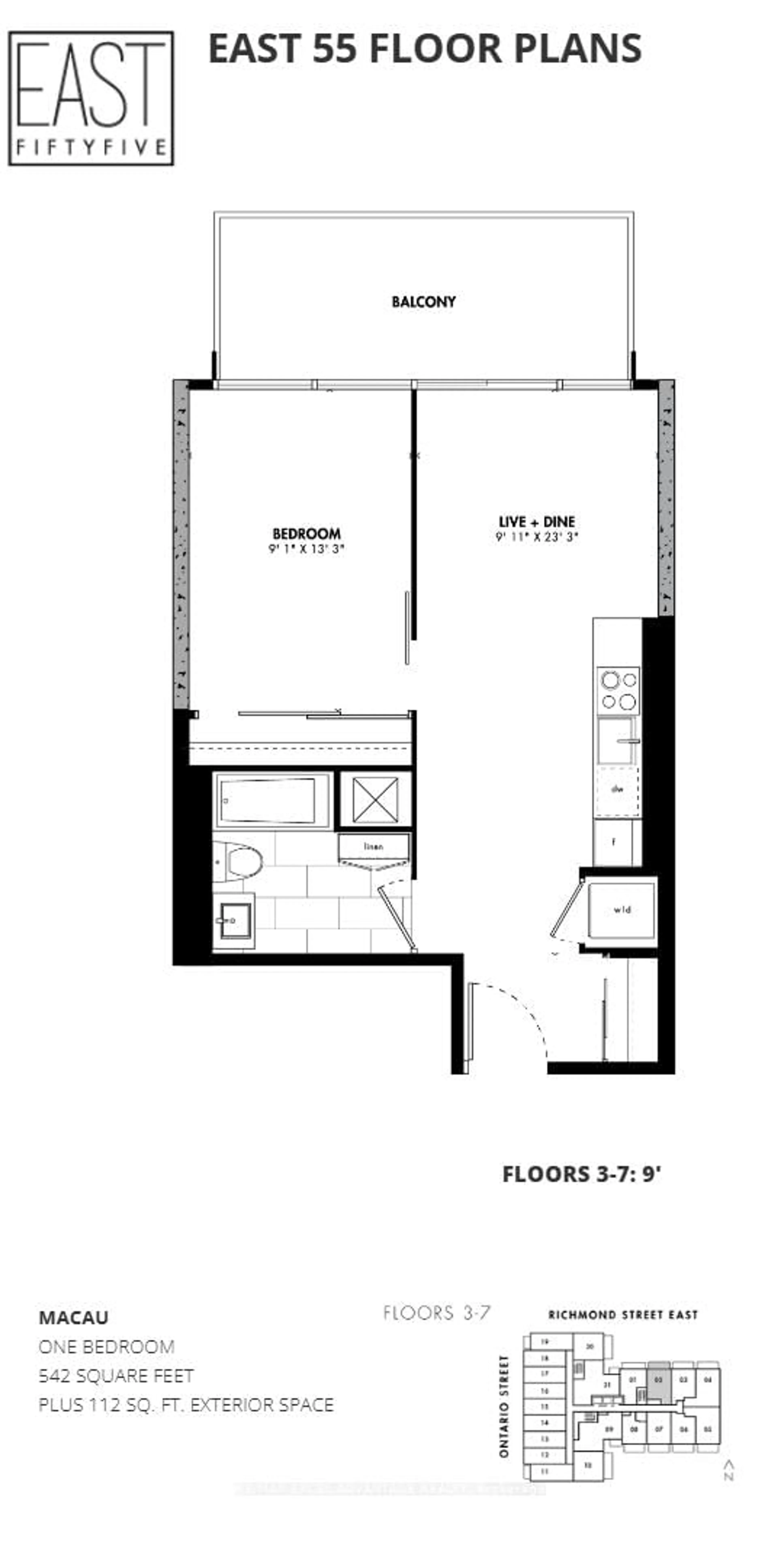 Floor plan for 55 Ontario St #602, Toronto Ontario M5A 0T8
