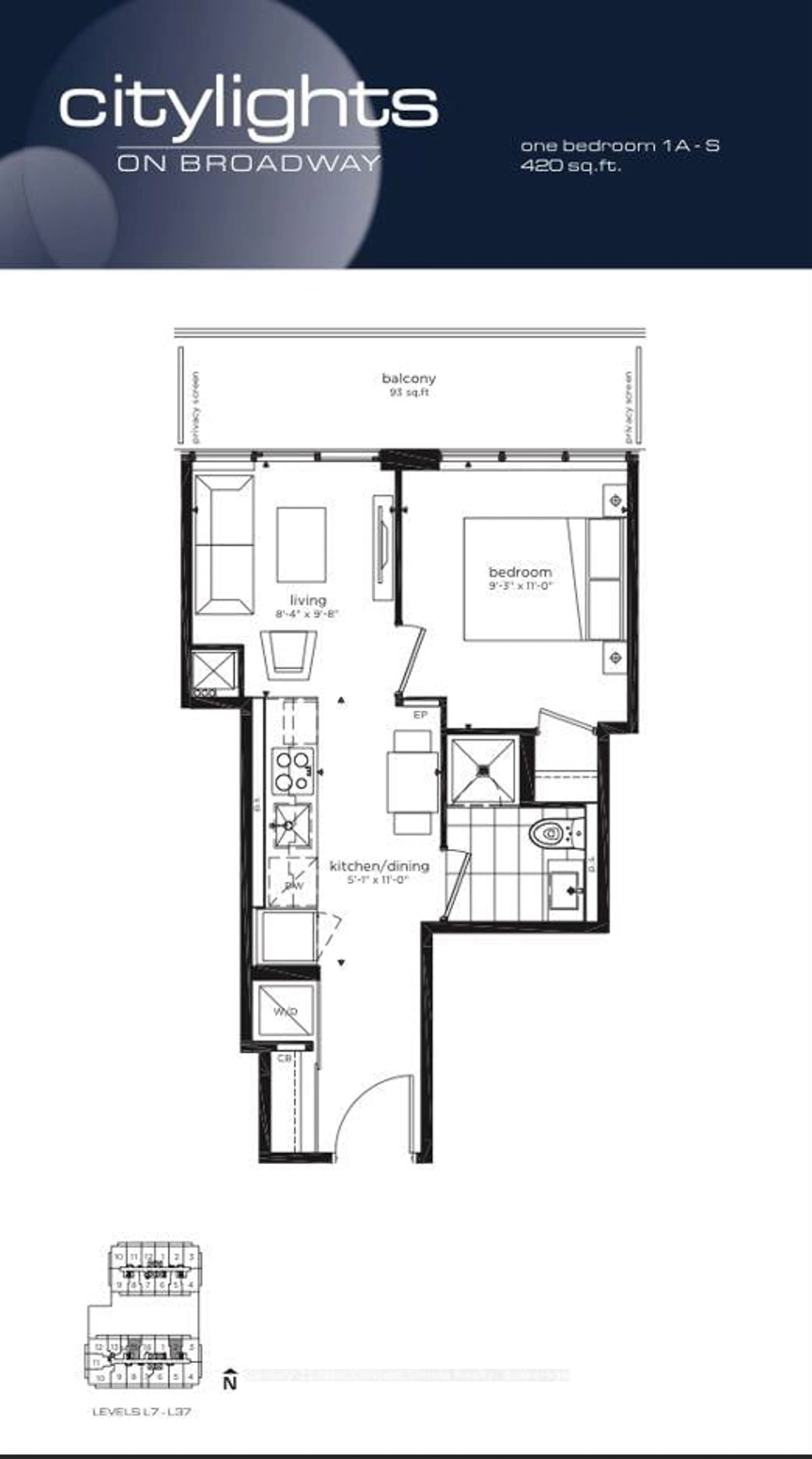 Floor plan for 195 Redpath Ave #702, Toronto Ontario M4P 0E4