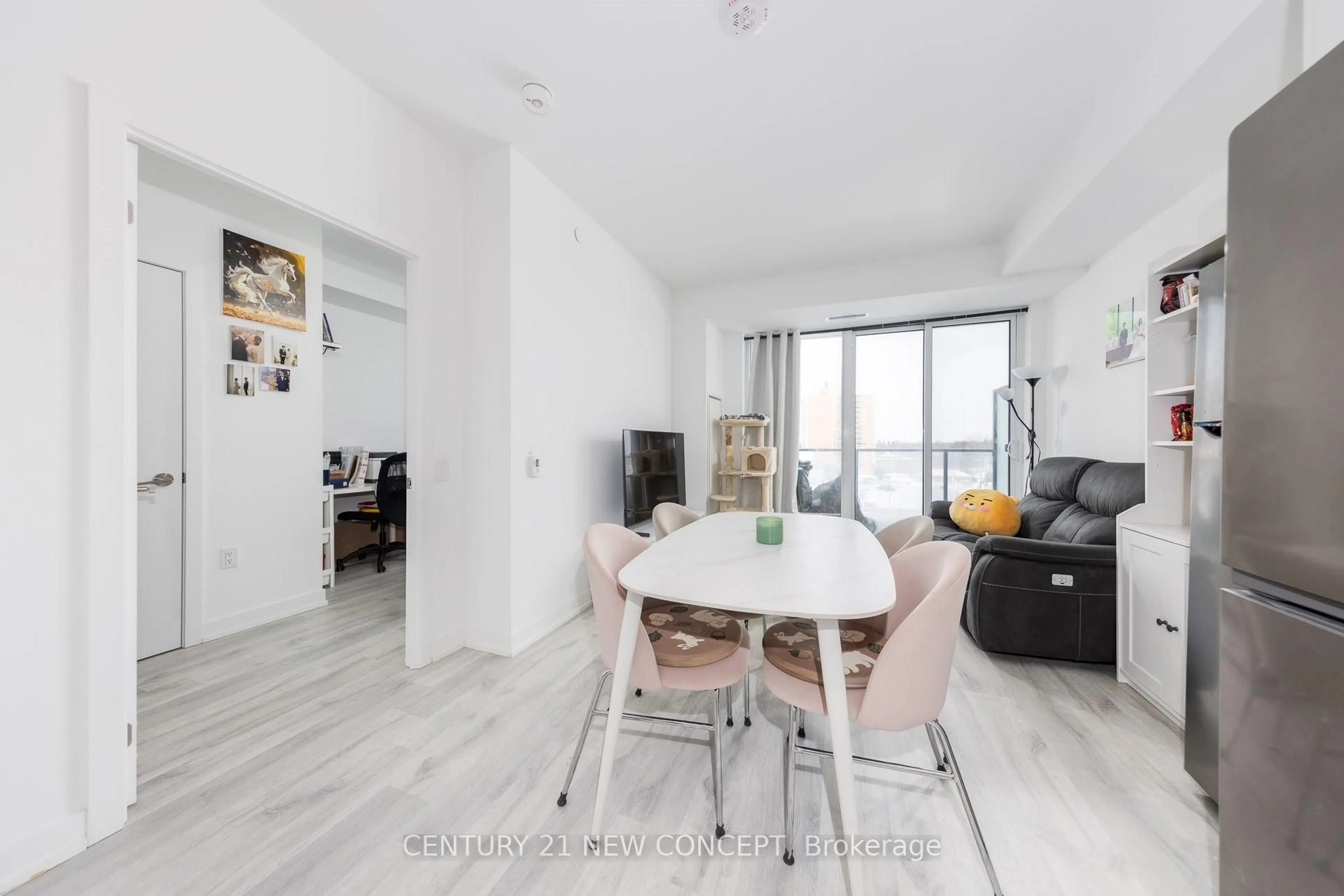 Living room with furniture, floor is not visible for 7 Golden Lion Hts #544, Toronto Ontario M2M 0C1