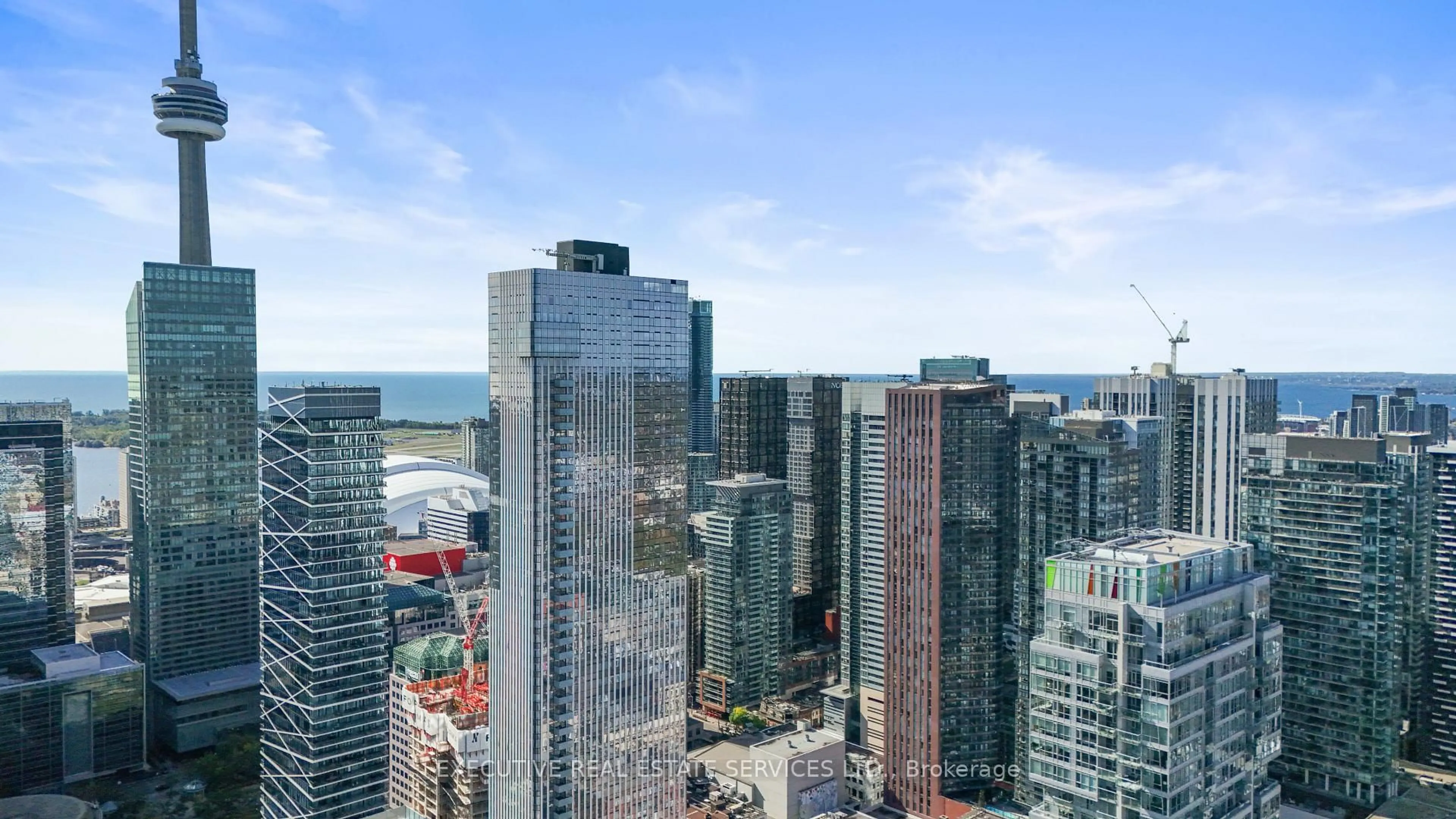 A pic from outside/outdoor area/front of a property/back of a property/a pic from drone, city buildings view from balcony for 21 Nelson St #324, Toronto Ontario M5V 3H9