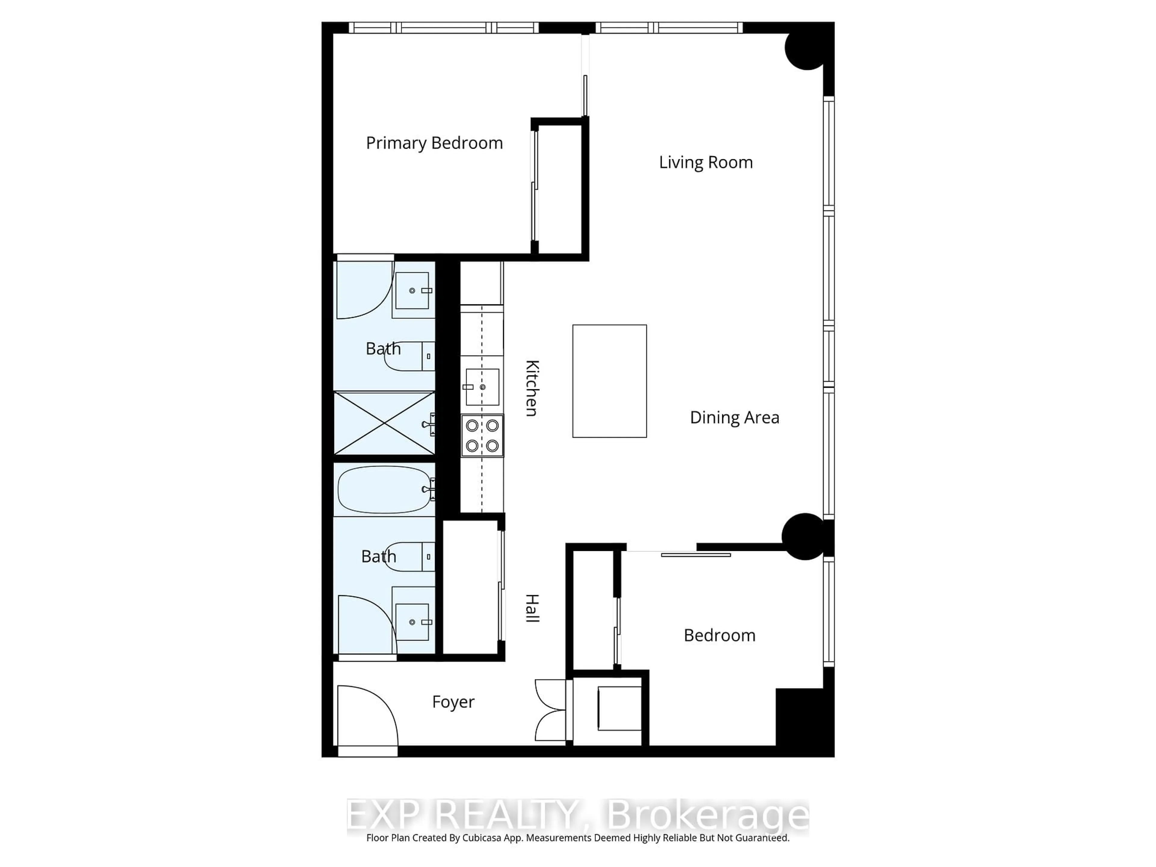 Floor plan for 560 King St #213, Toronto Ontario M5V 0L6