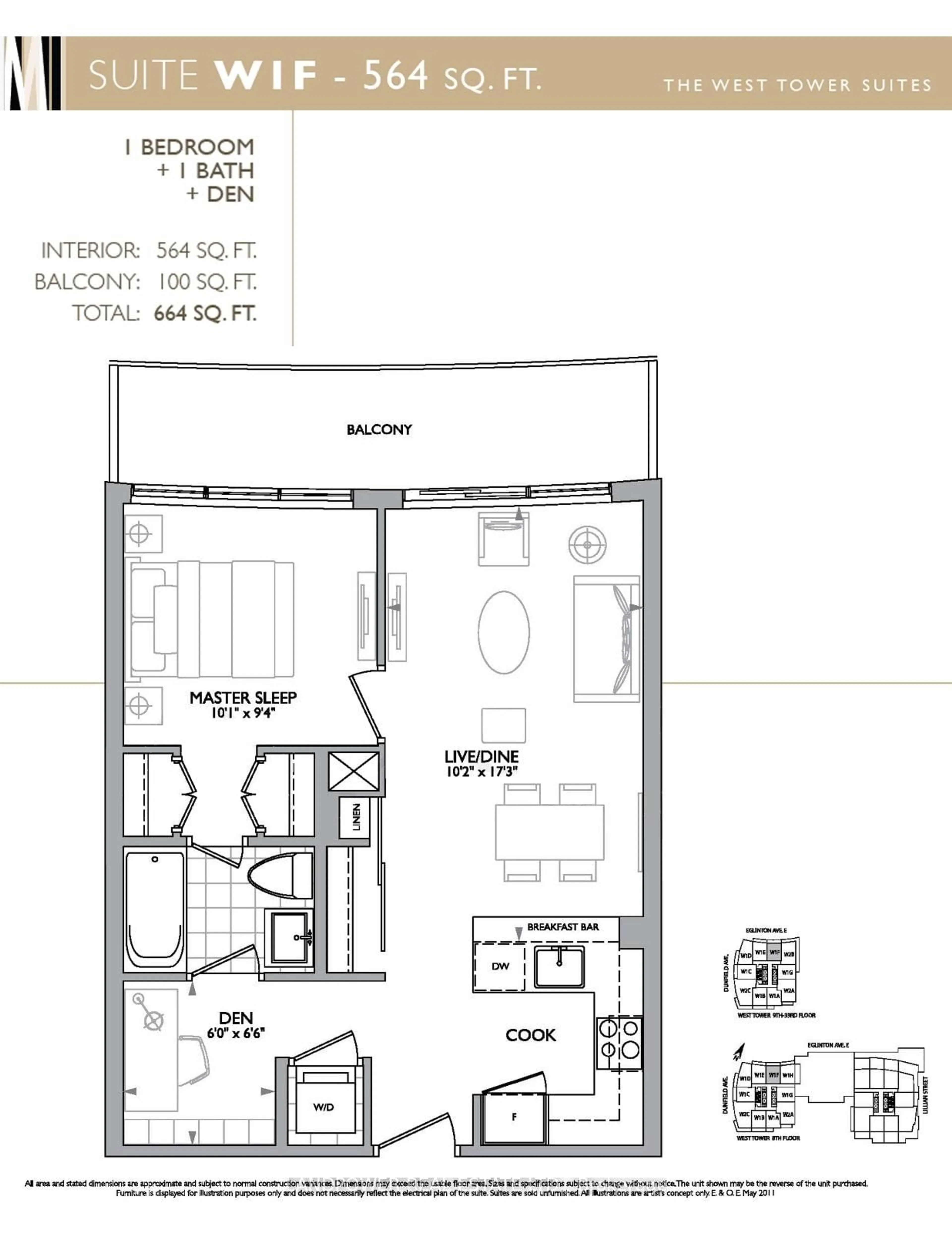 Floor plan for 89 Dunfield Ave #2504, Toronto Ontario M4S 0A4