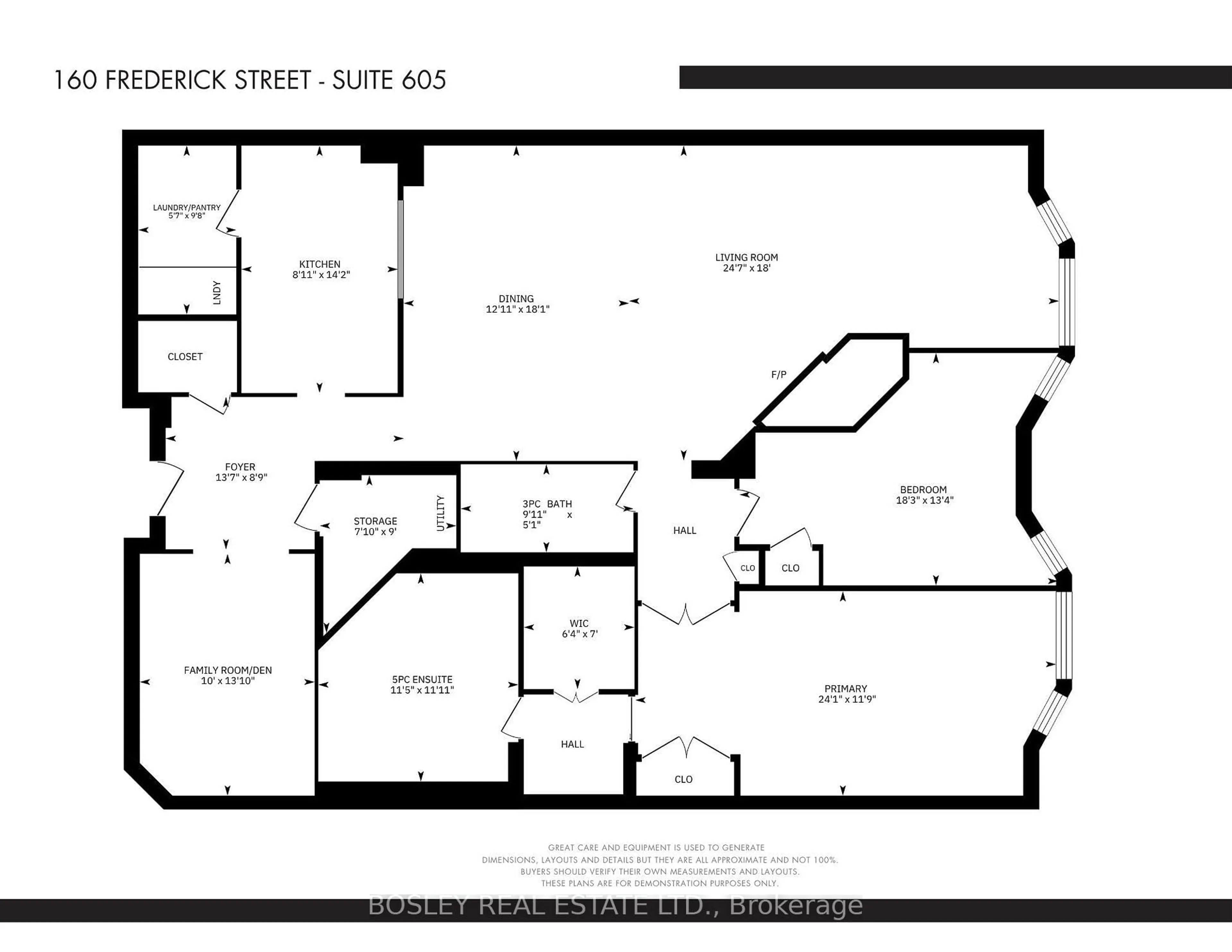 Floor plan for 160 Frederick St #605, Toronto Ontario M5A 4H9