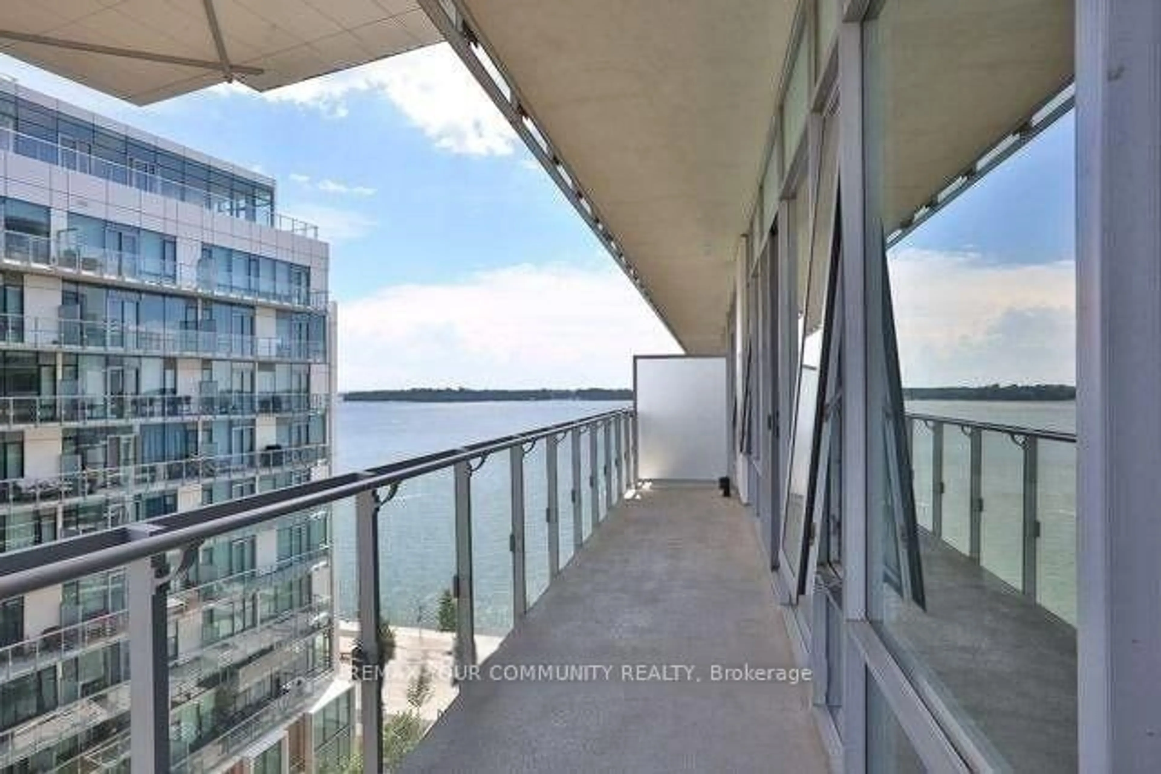 Balcony in the apartment, water/lake/river/ocean view for 29 Queens Quay #918, Toronto Ontario M5E 0A4