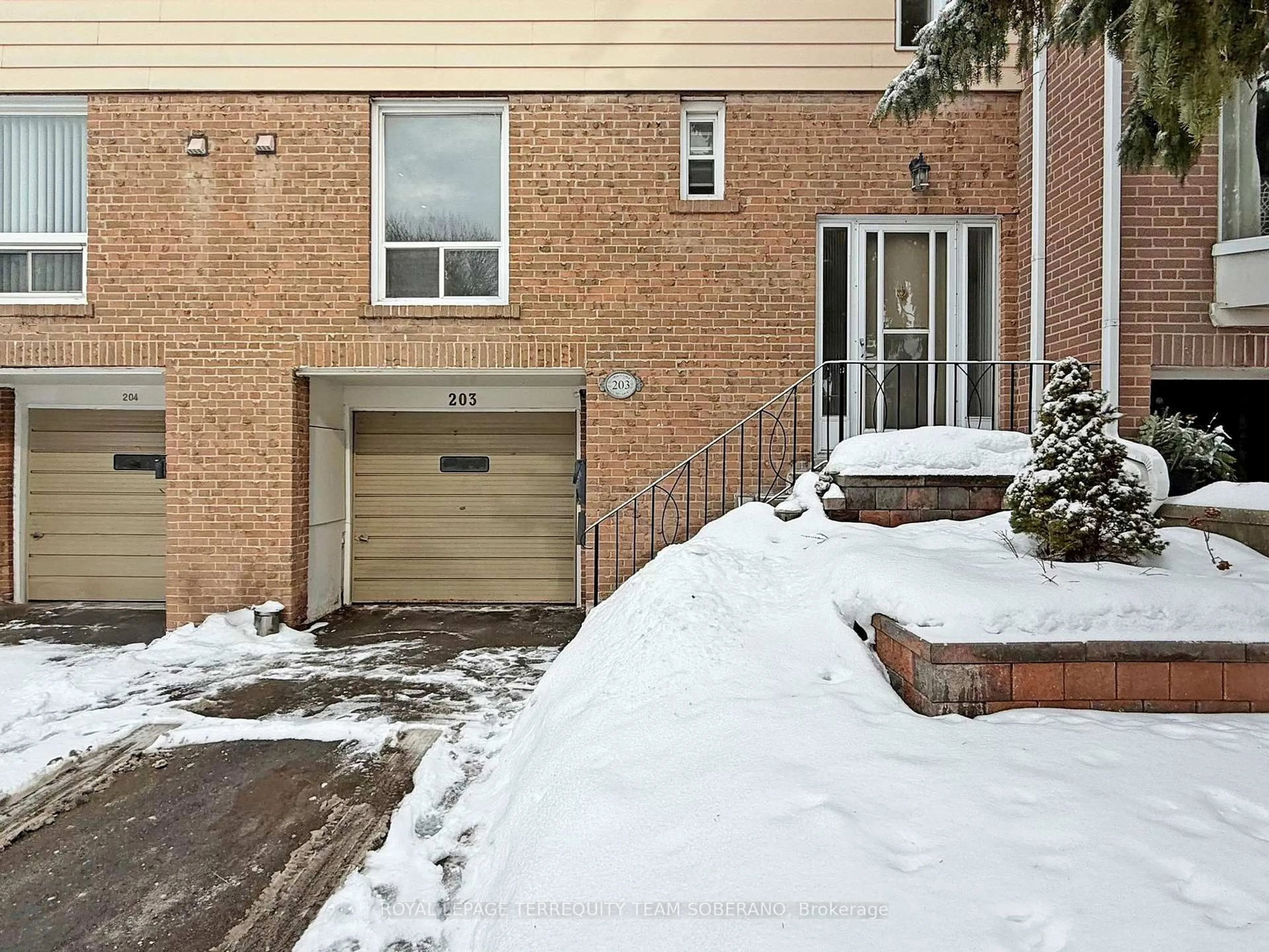 Home with brick exterior material, street for 23 Liszt Gate #203, Toronto Ontario M2H 1G6