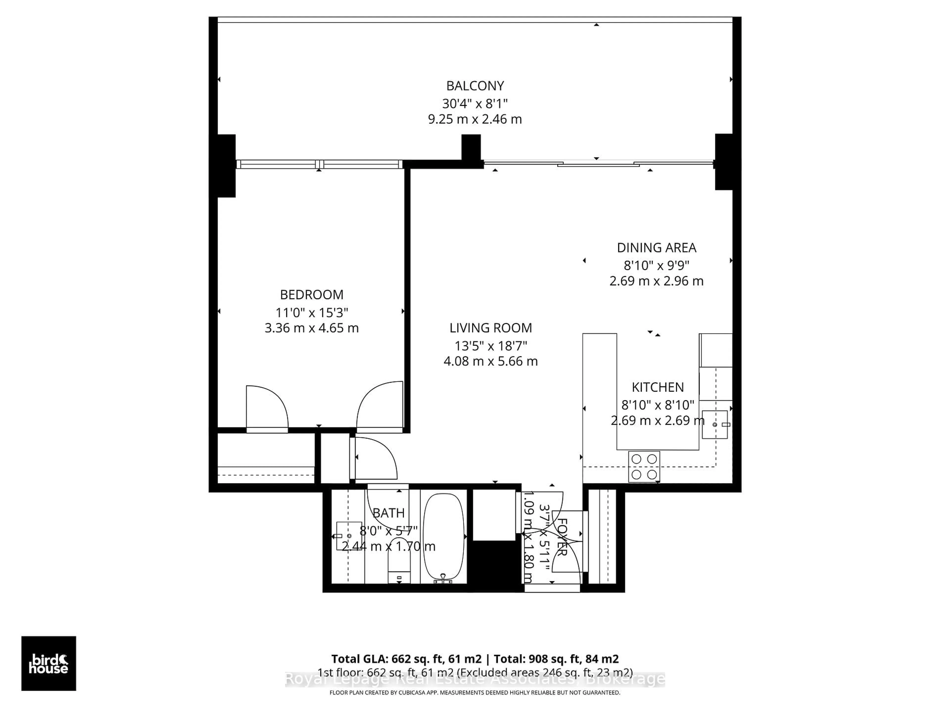 Floor plan for 20 Avoca Ave #602, Toronto Ontario M4T 2B8