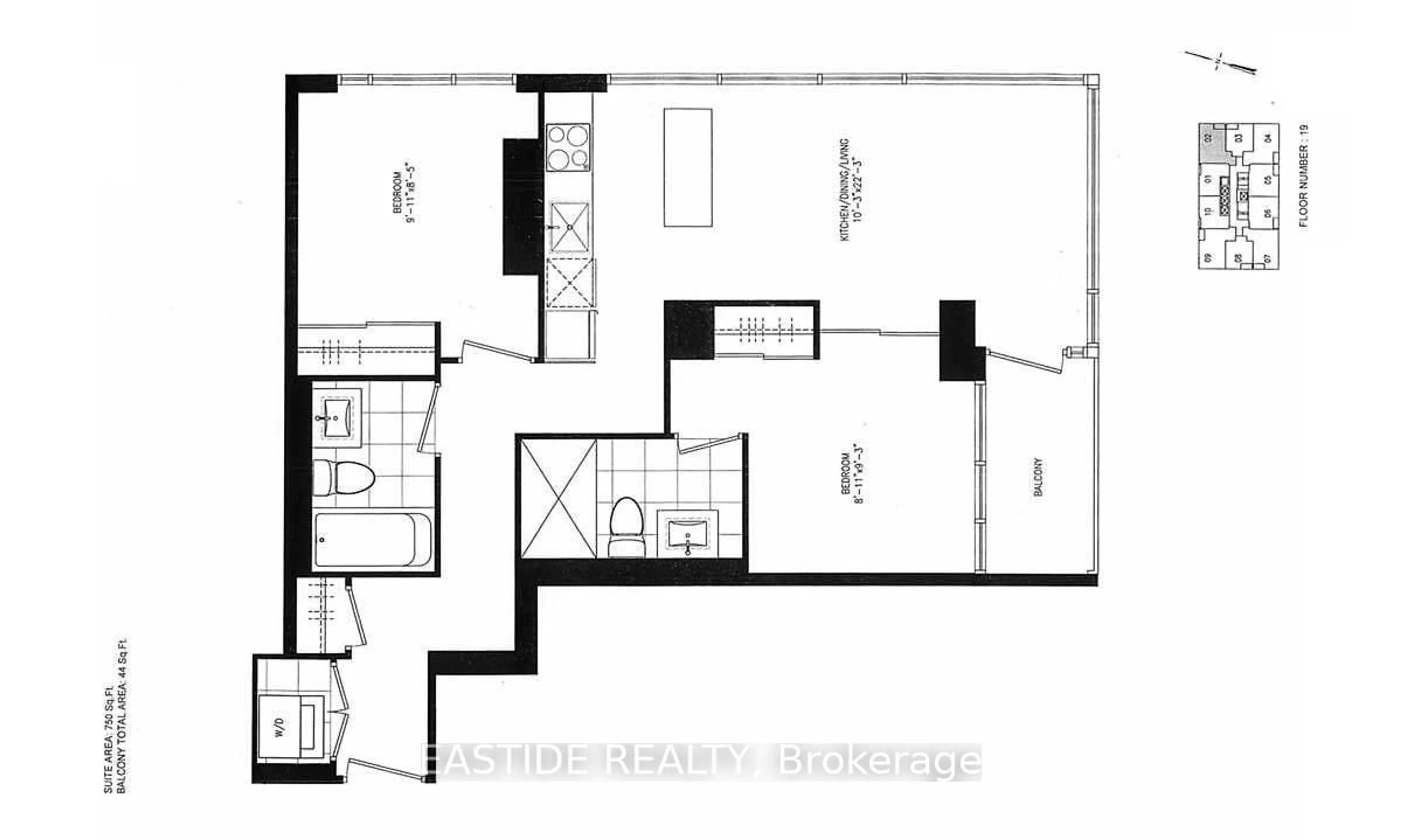 Floor plan for 30 Nelson St #1502, Toronto Ontario M5V 0H5
