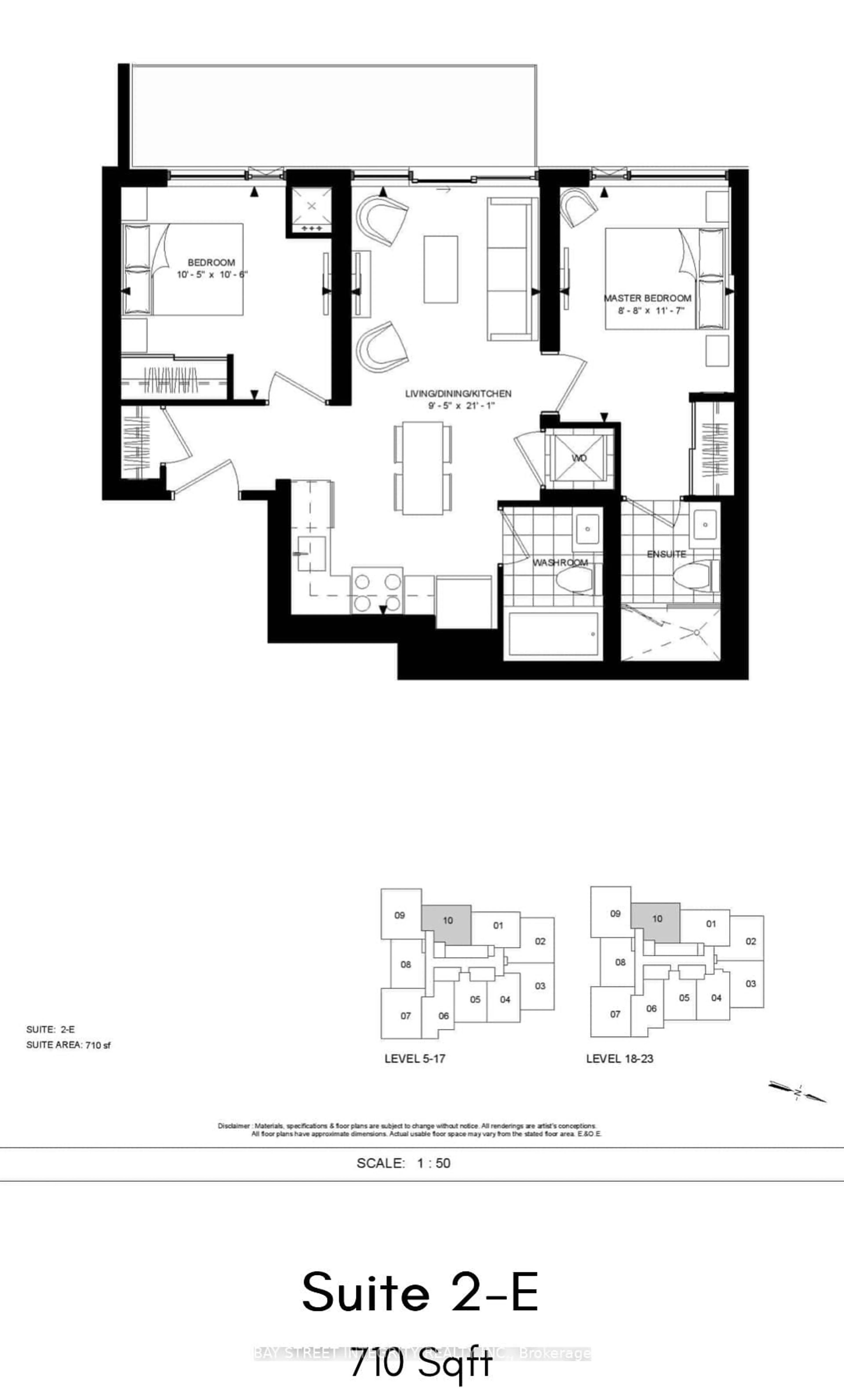 Floor plan for 25 Holly St #2010, Toronto Ontario M4S 0E3