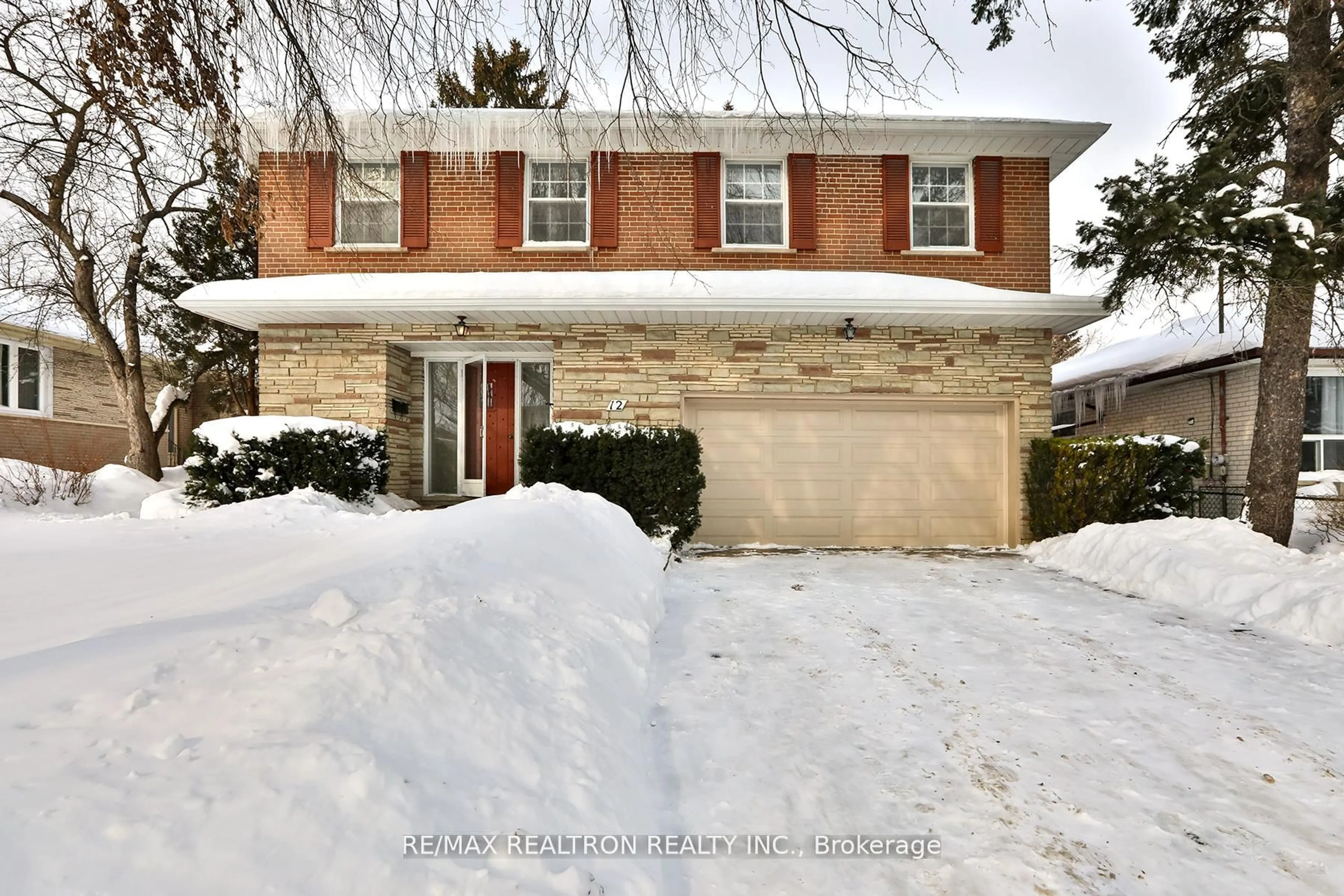 Home with brick exterior material, street for 12 Feldbar Crt, Toronto Ontario M2N 4P8