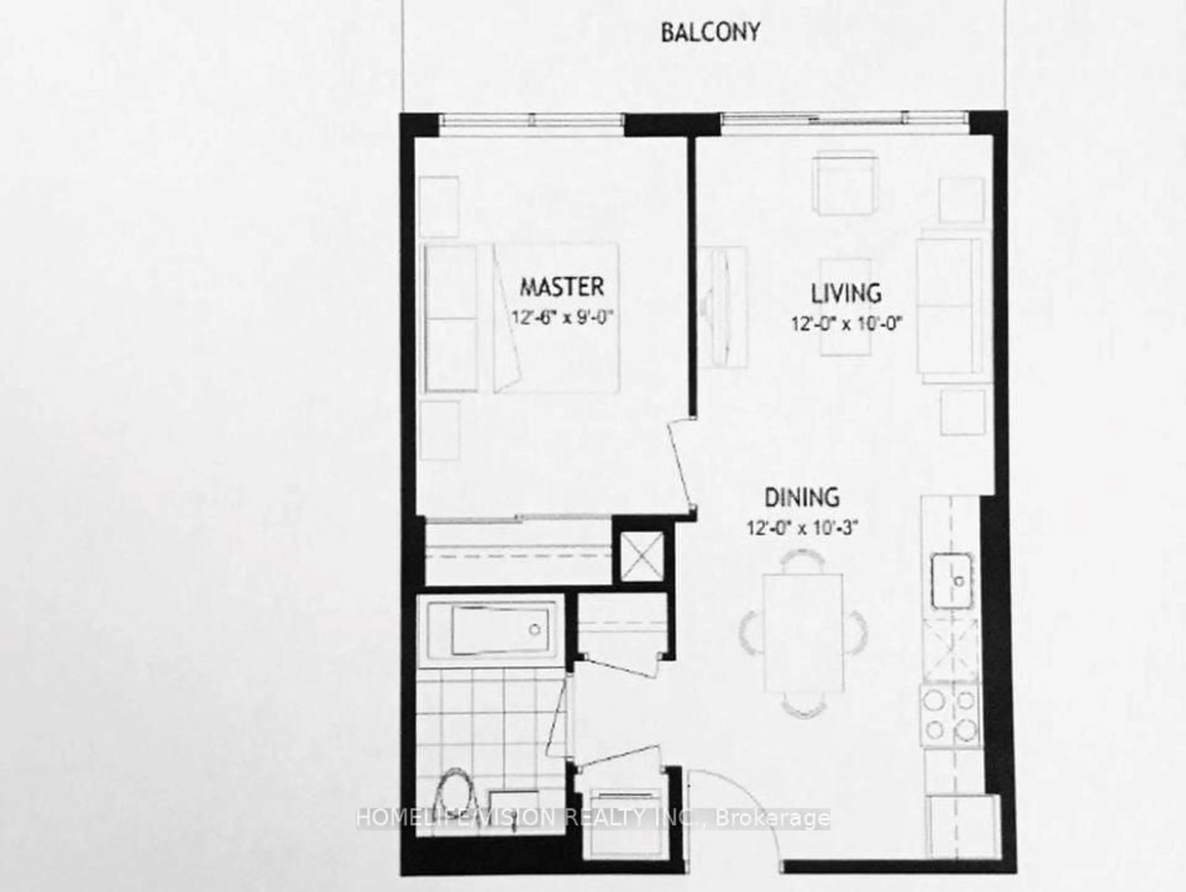 Floor plan for 52 Forest Manor Rd #616, Toronto Ontario M2J 1M6