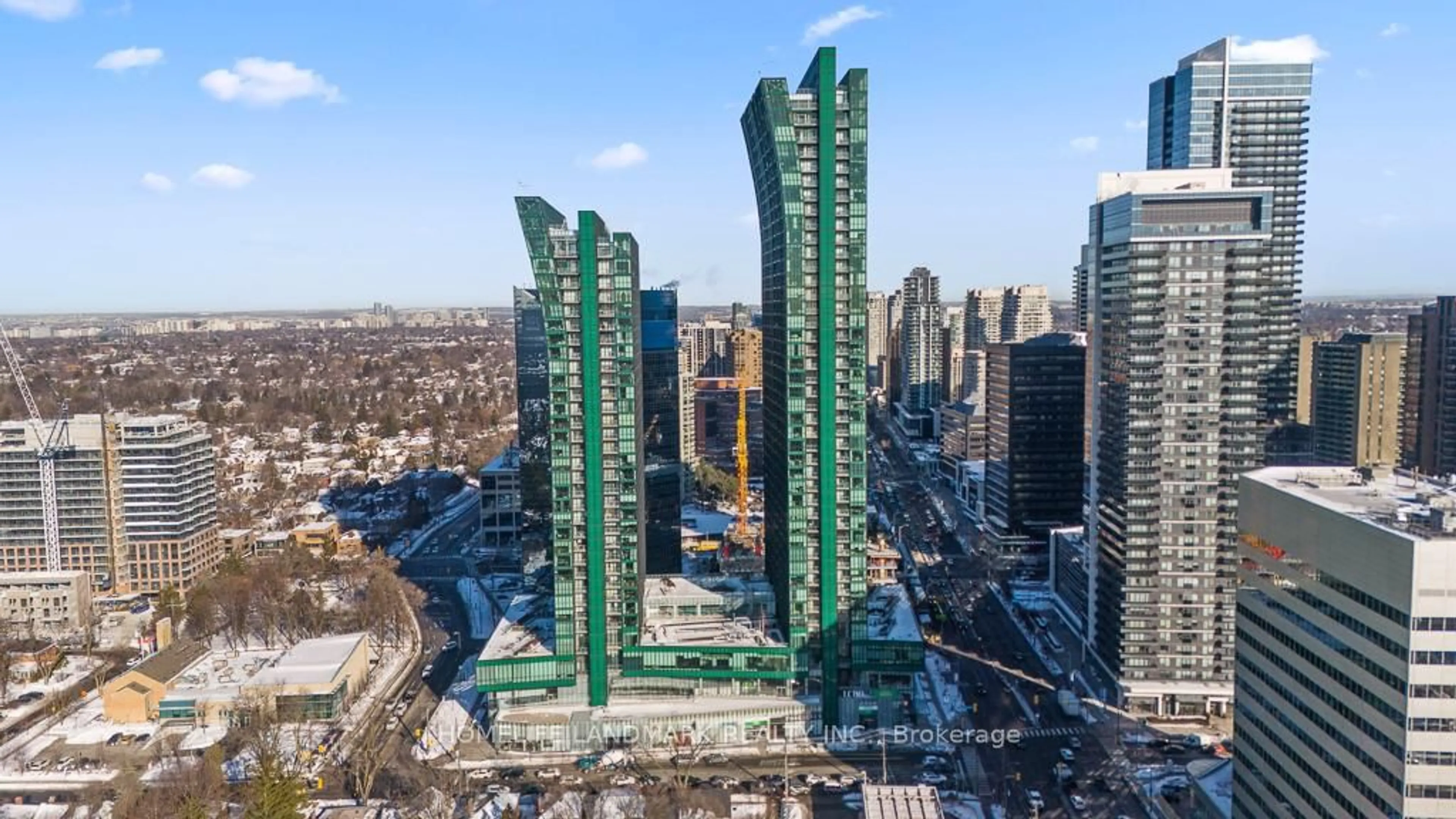 A pic from outside/outdoor area/front of a property/back of a property/a pic from drone, city buildings view from balcony for 9 Bogert Ave #3706, Toronto Ontario M2N 0H3