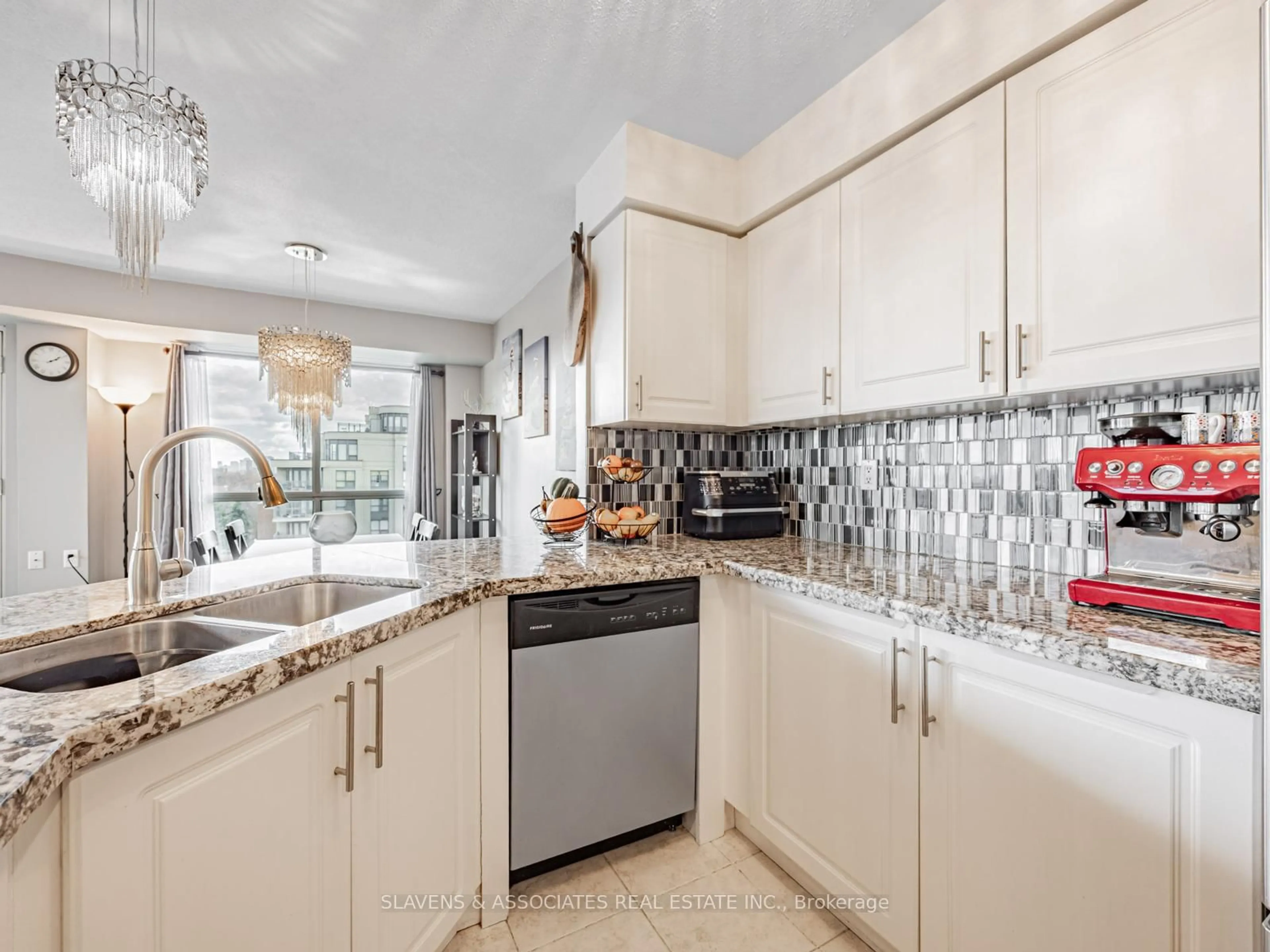 Contemporary kitchen, ceramic/tile floor for 890 Sheppard Ave #603, Toronto Ontario M3H 6B9