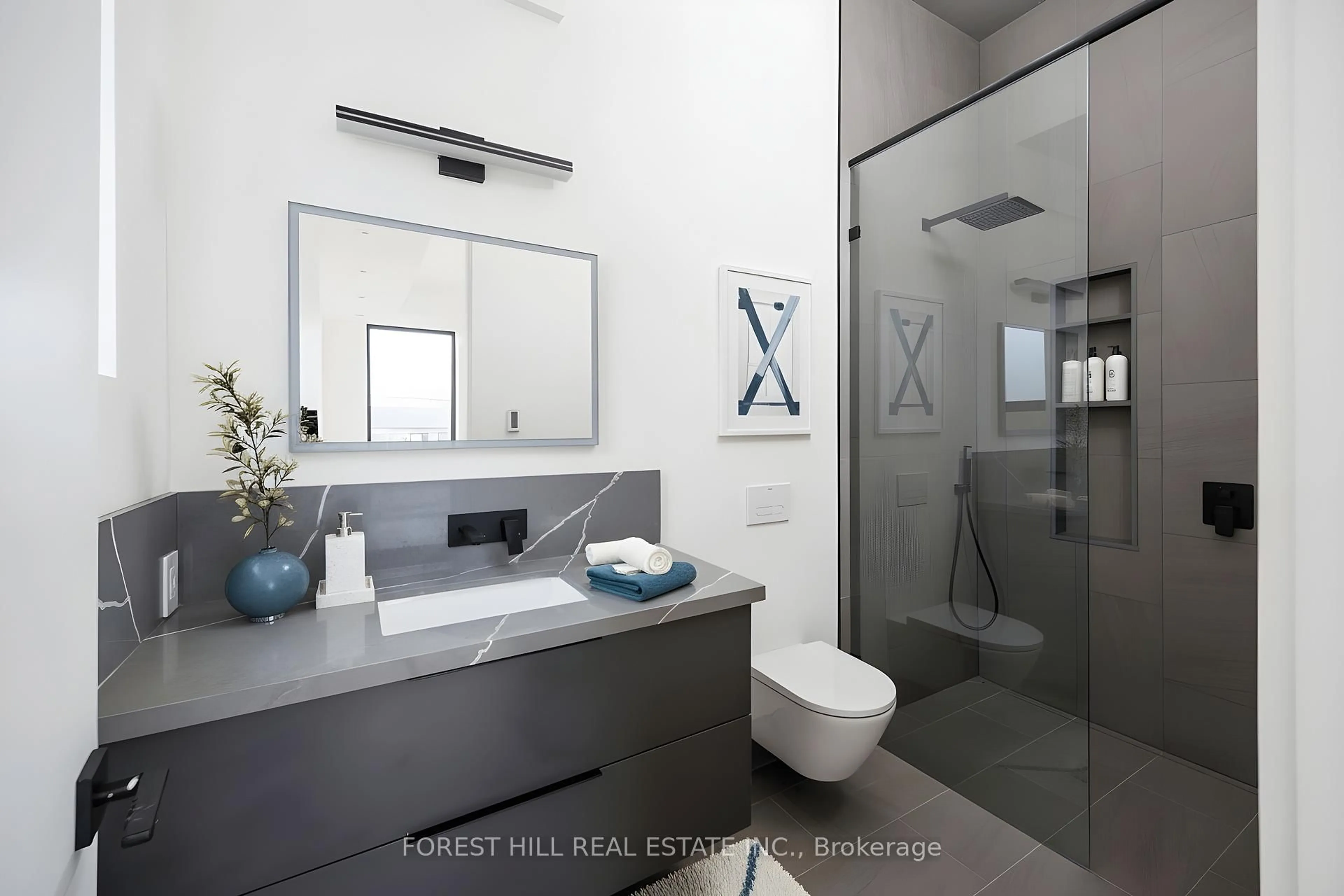 Contemporary bathroom, ceramic/tile floor for 170 Ranee Ave, Toronto Ontario M6A 1N5