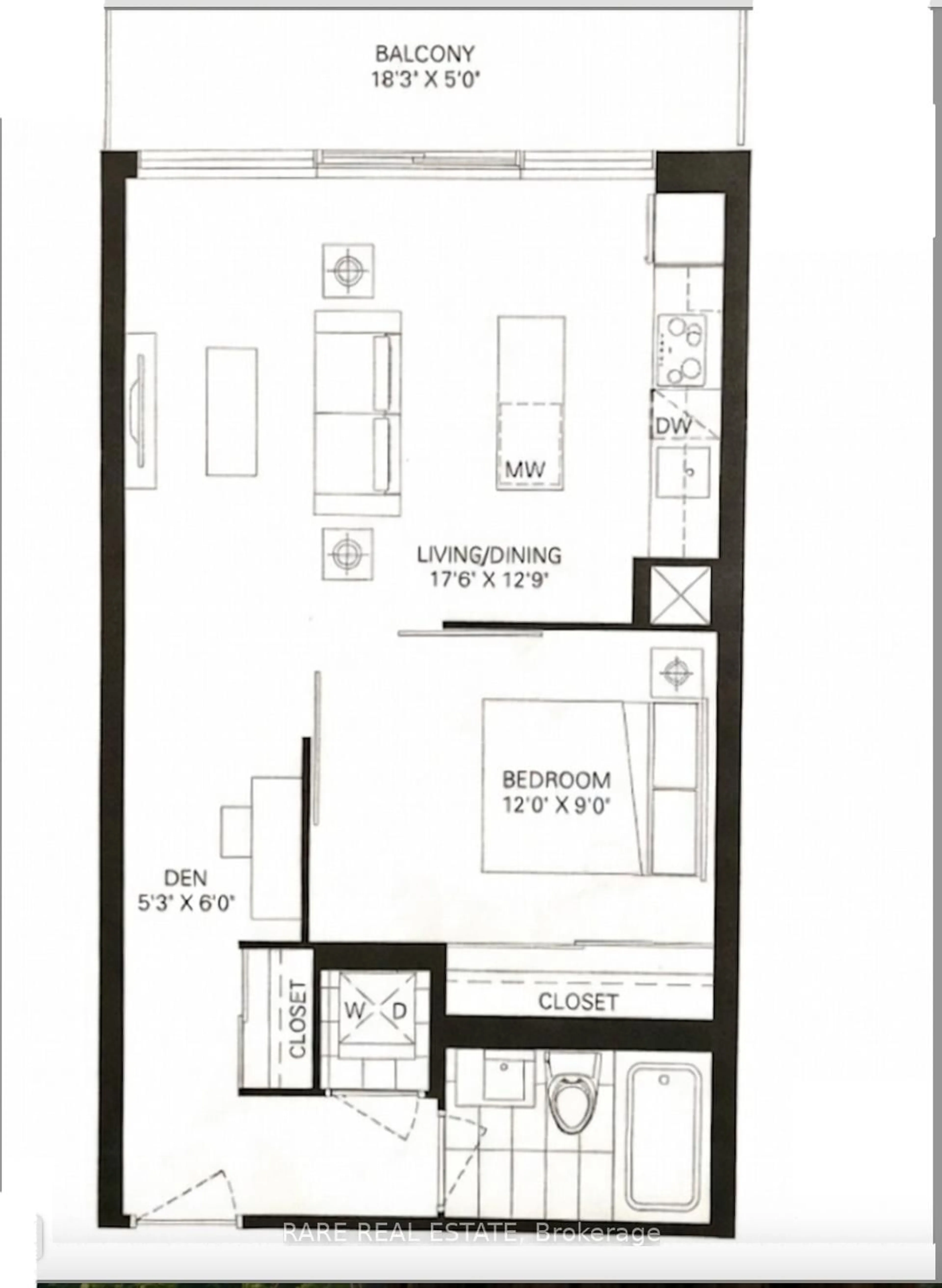 Floor plan for 1030 King St #PH09, Toronto Ontario M6K 0B4