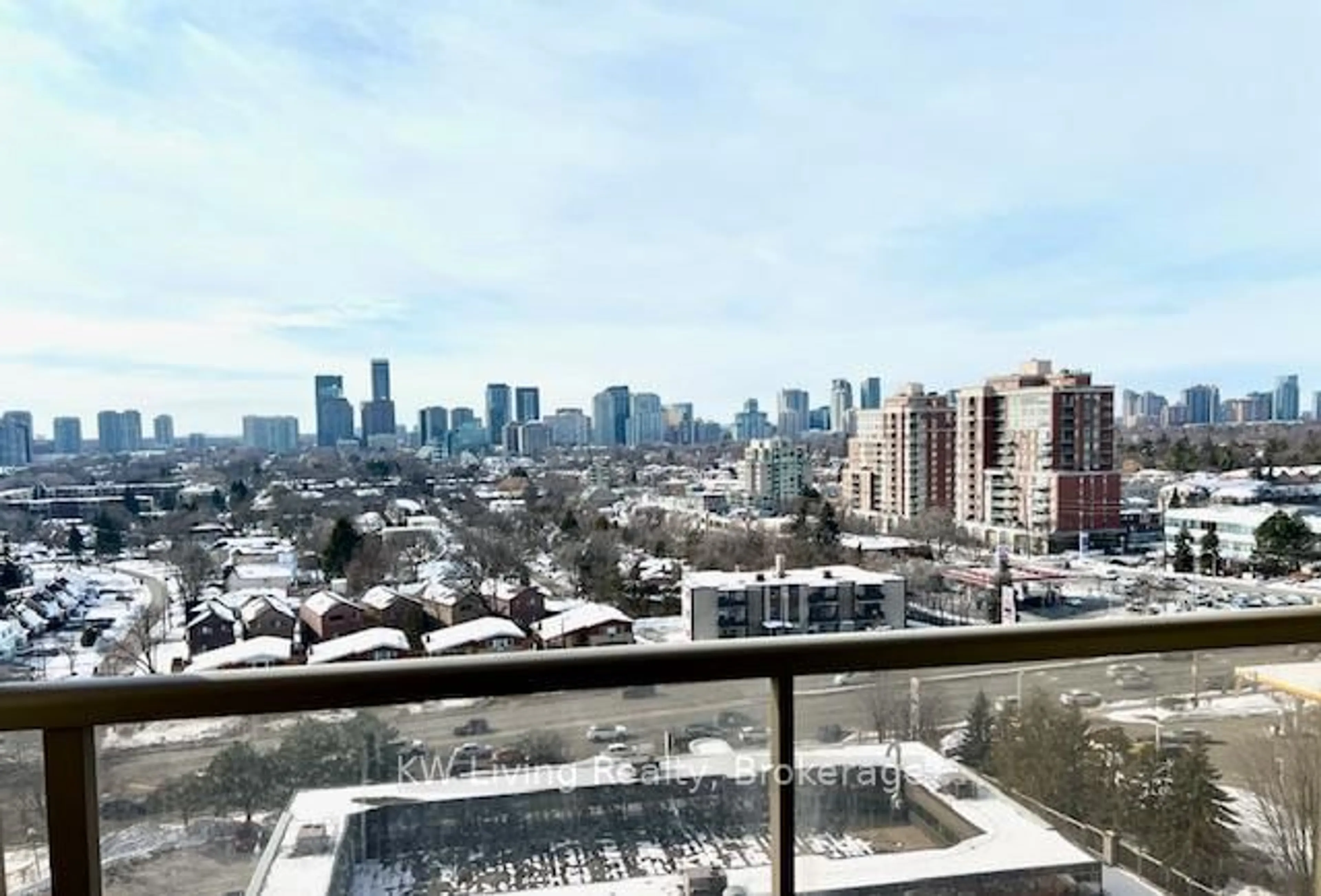Balcony in the apartment, city buildings view from balcony for 18 Kenaston Gdns #1301, Toronto Ontario M2K 3C7