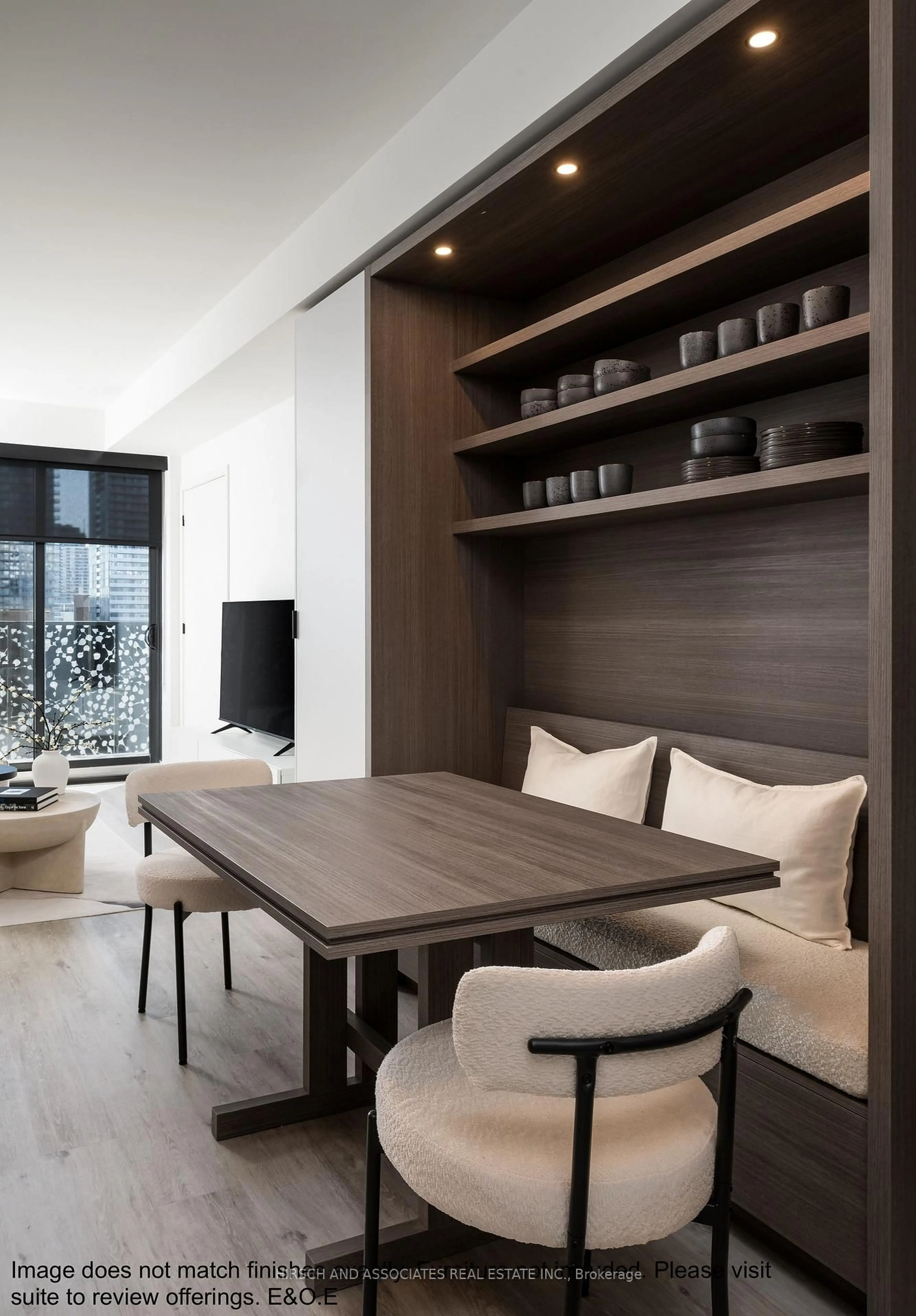 Contemporary kitchen, wood/laminate floor for 55 Charles St #4605, Toronto Ontario M4Y 0J1