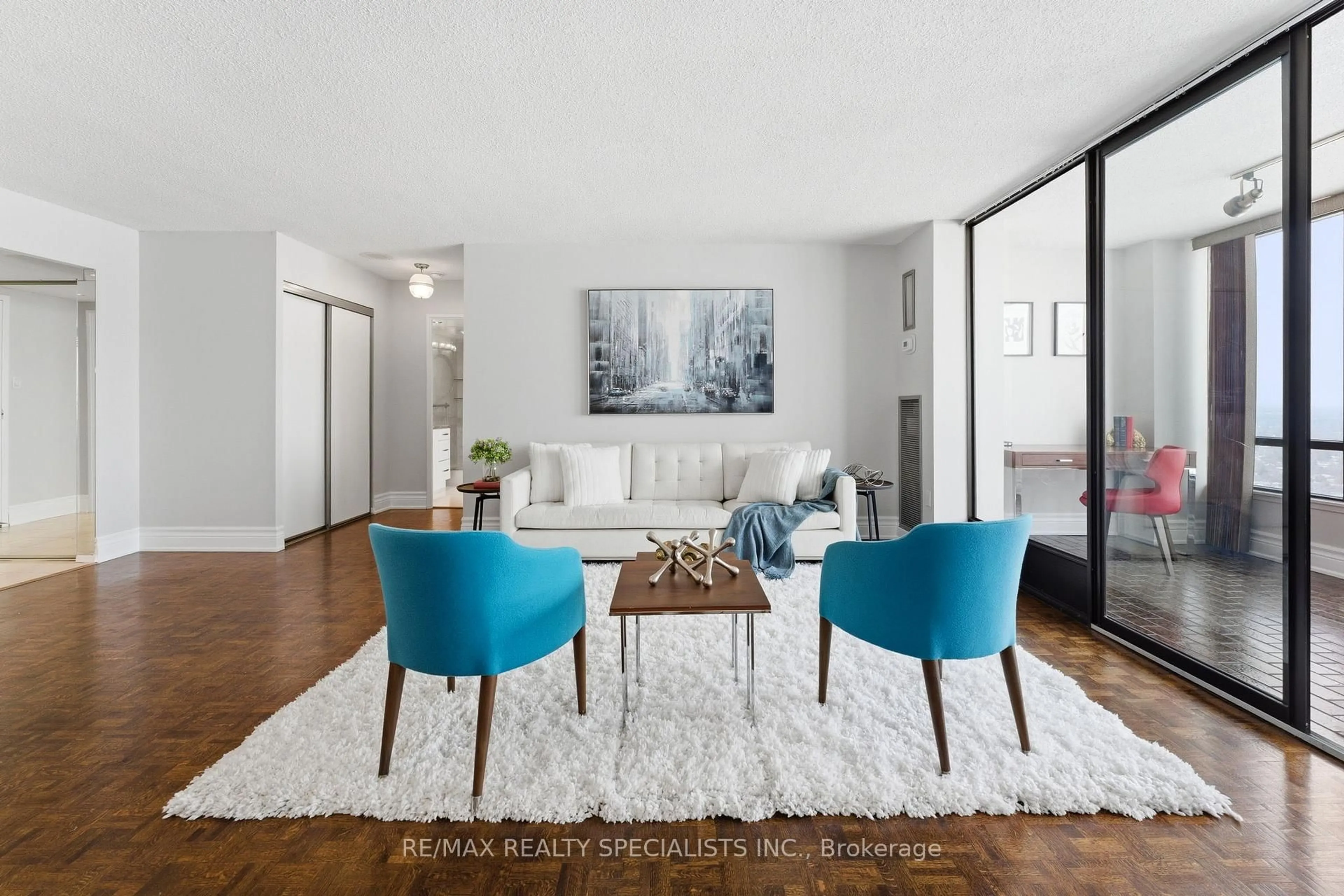 Living room with furniture, unknown for 65 Skymark Dr #2001, Toronto Ontario M2H 3N9