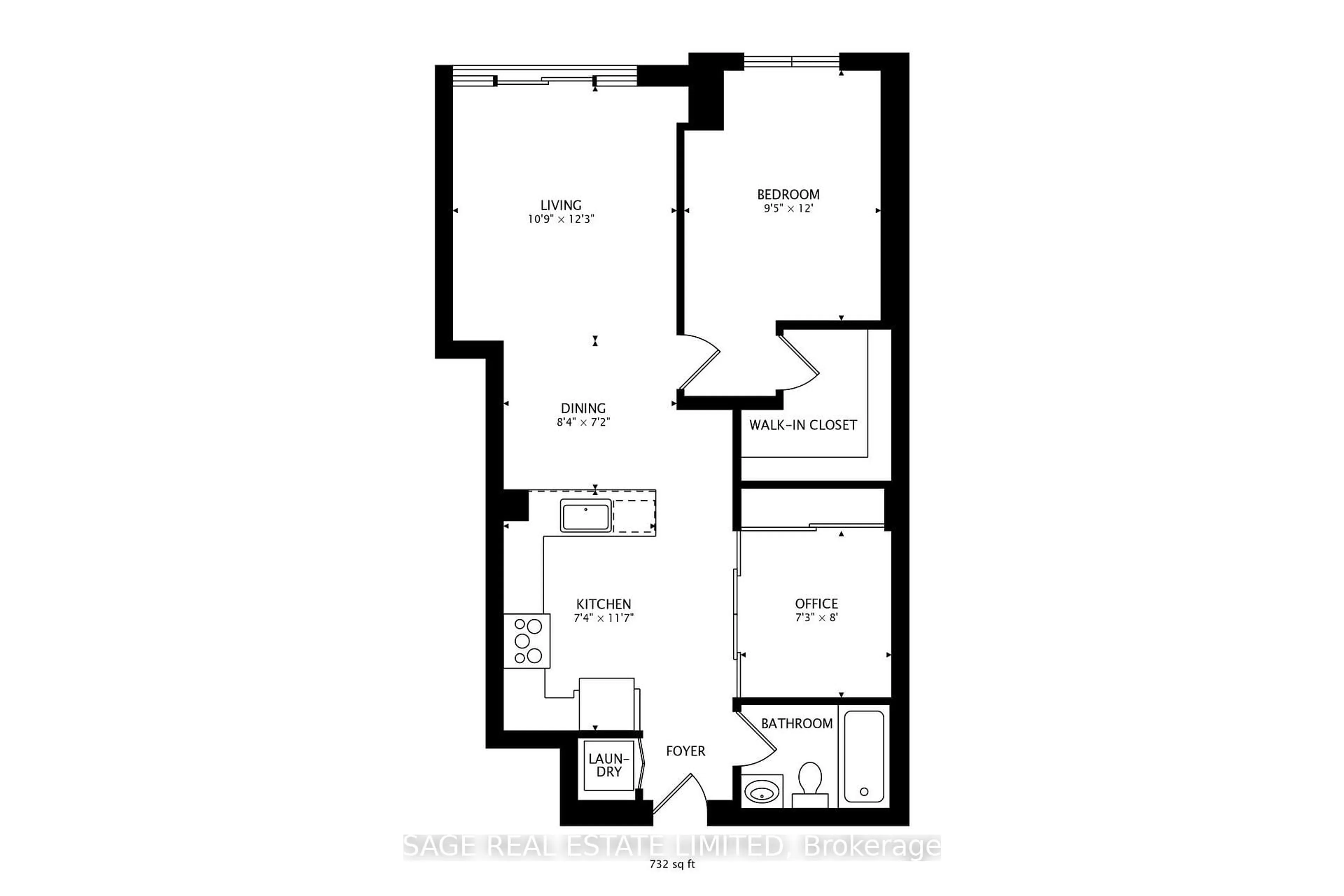 Floor plan for 313 Richmond St #562, Toronto Ontario M5A 4S7