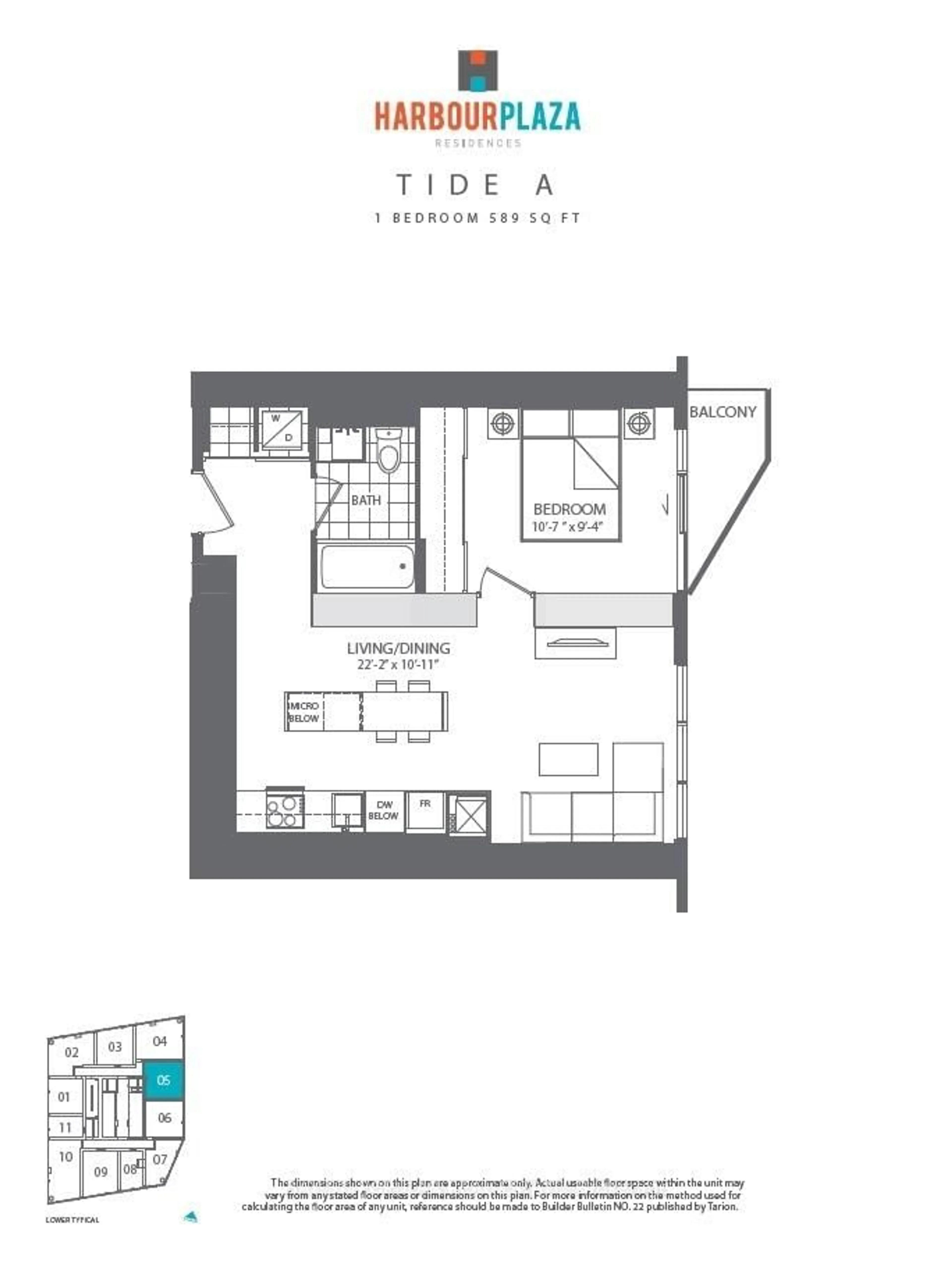 Floor plan for 100 Harbour St #2105, Toronto Ontario M5J 0B5