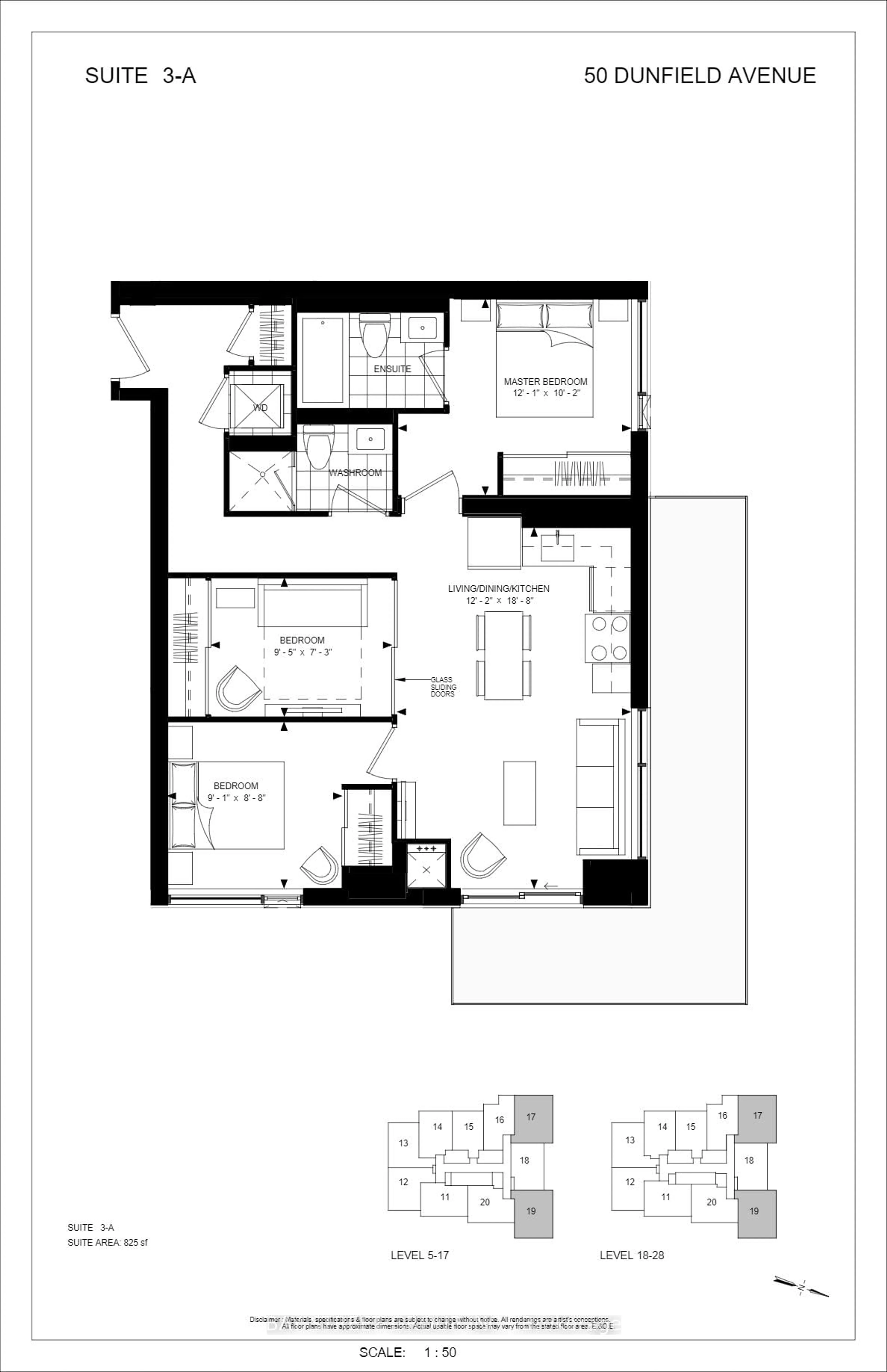 Floor plan for 50 Dunfield Ave #817, Toronto Ontario M4S 0E4