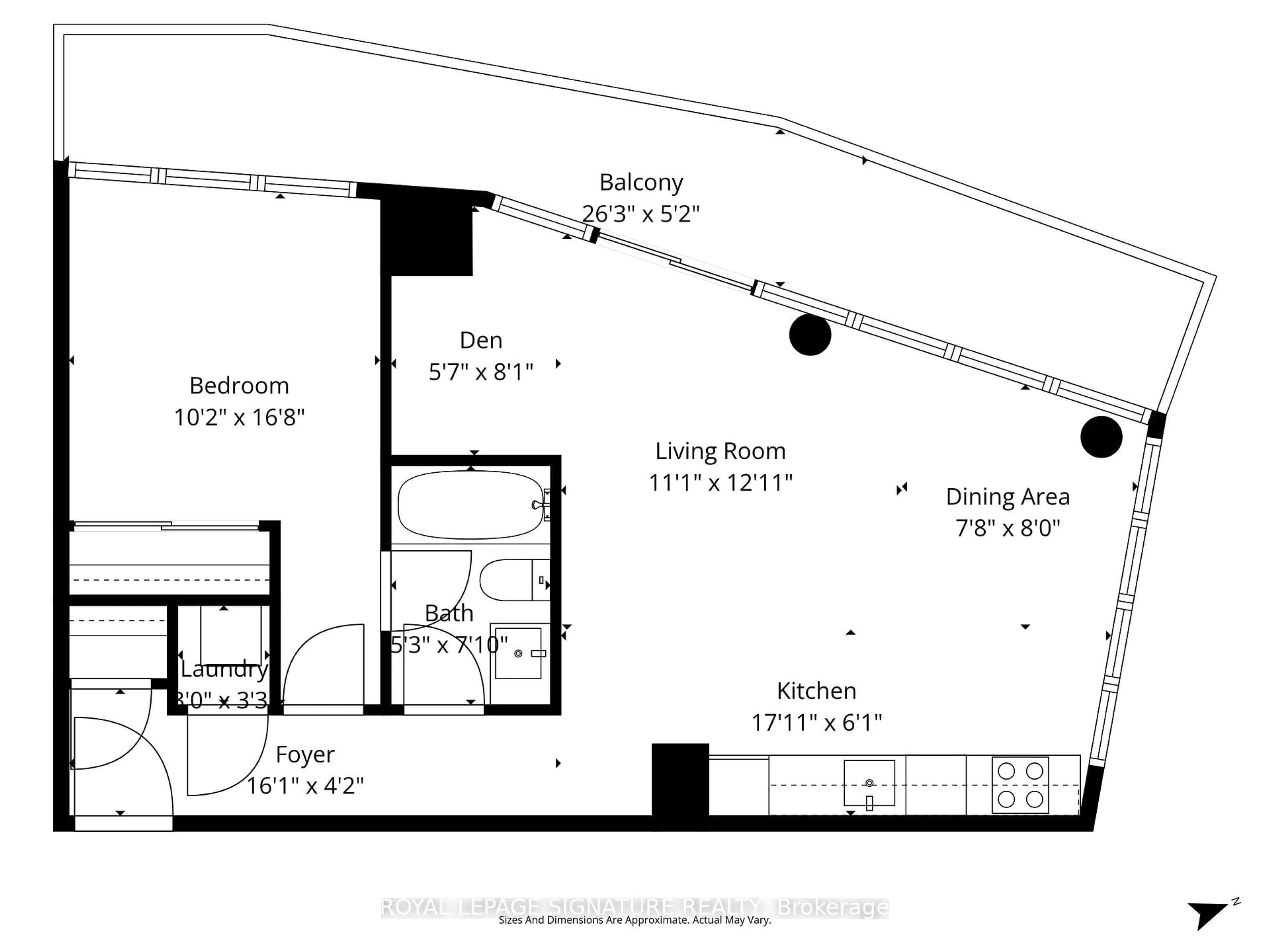 Floor plan for 89 Dunfield Ave #1702, Toronto Ontario M4S 0A4