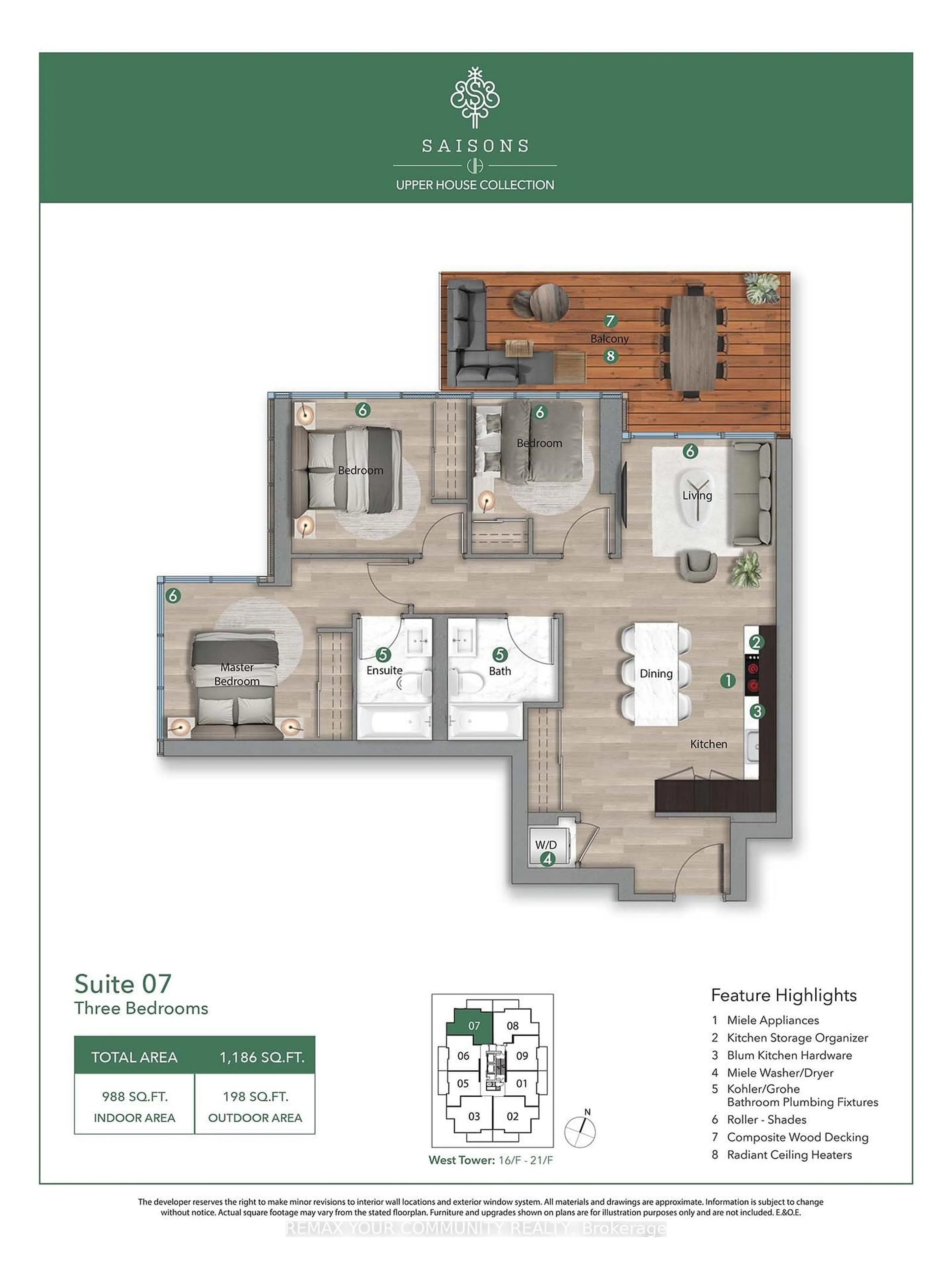 Floor plan for 25 McMahon Dr #2107, Toronto Ontario M2K 0J1