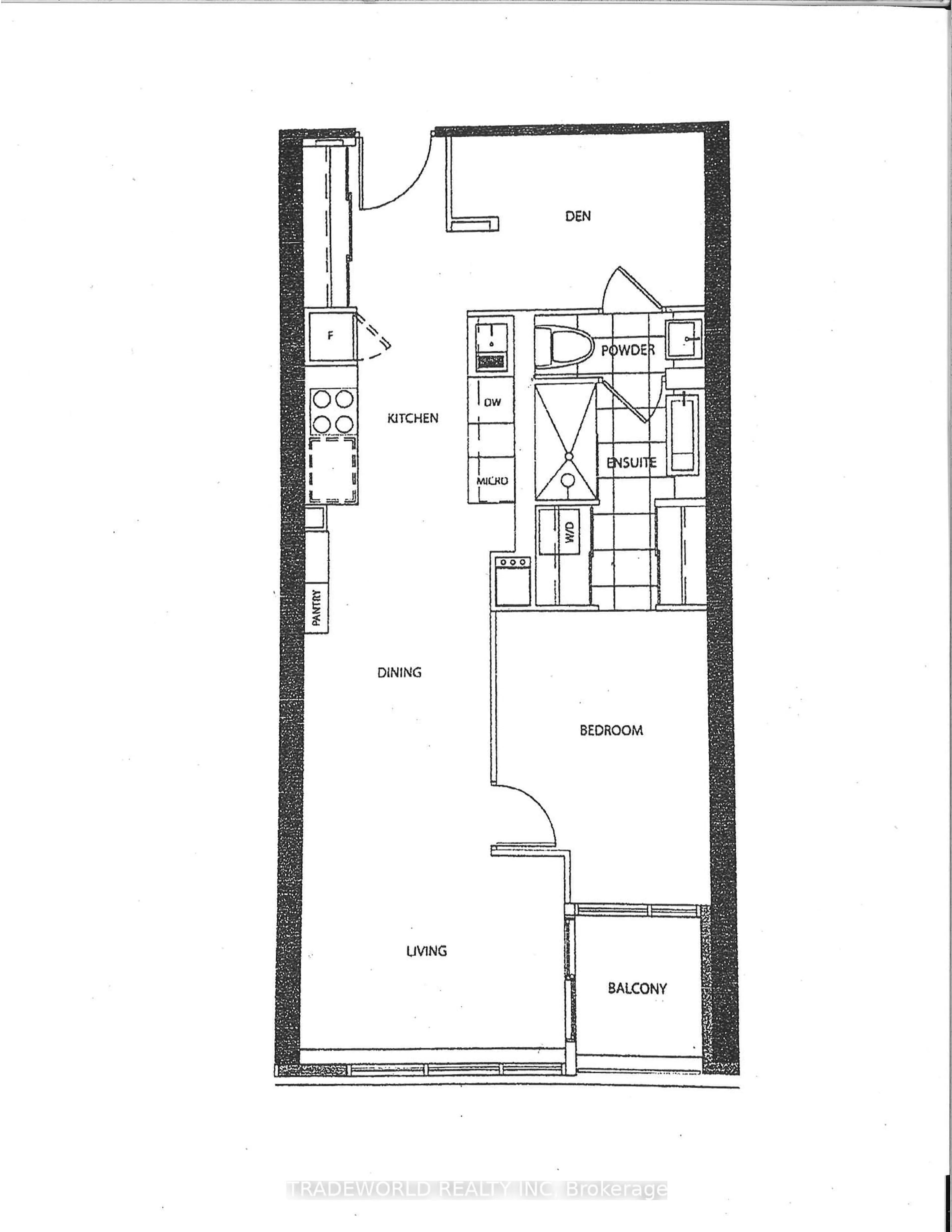 Floor plan for 38 Dan Leckie Way #711, Toronto Ontario M5V 2V6