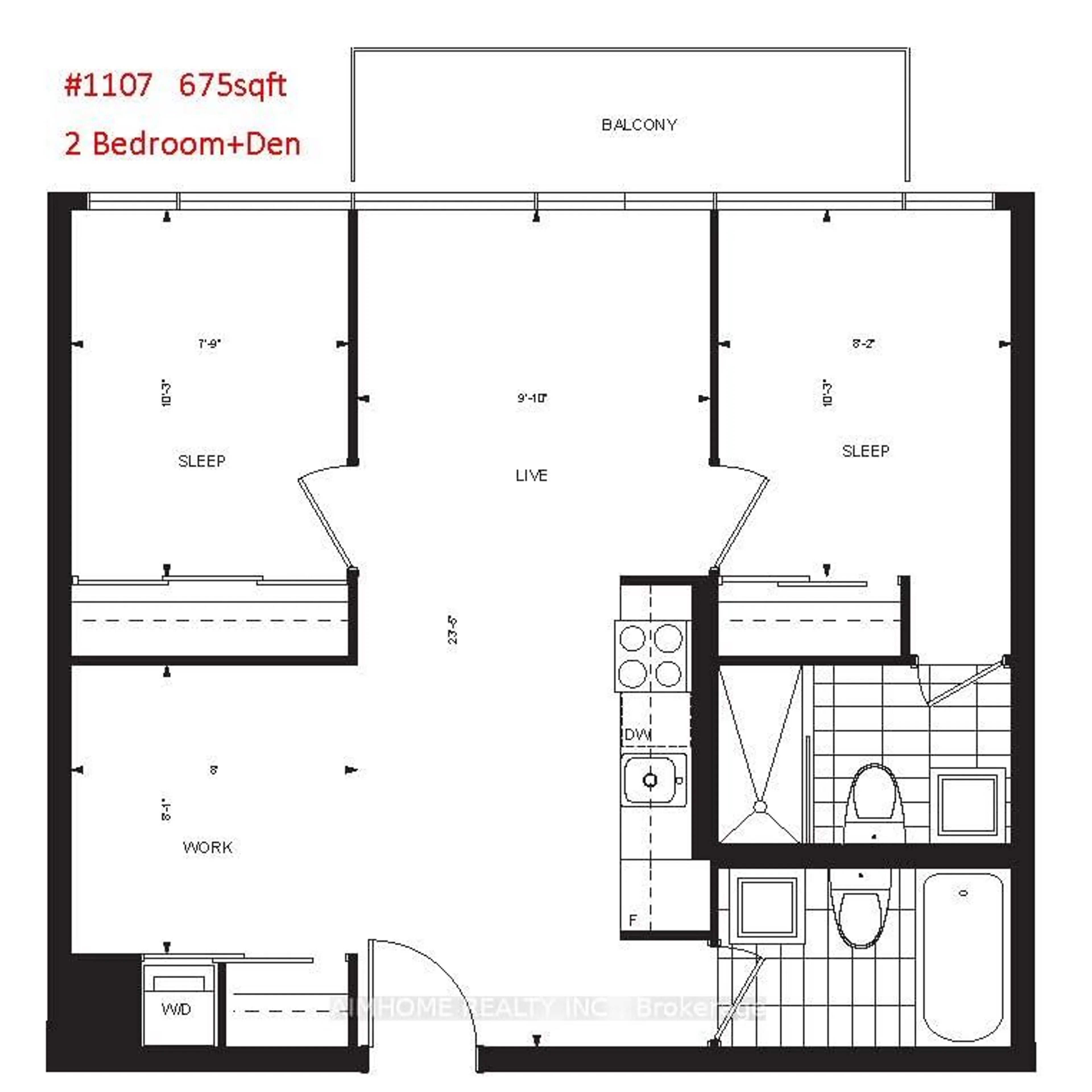 Floor plan for 68 Abell St #1107, Toronto Ontario M6J 0B1