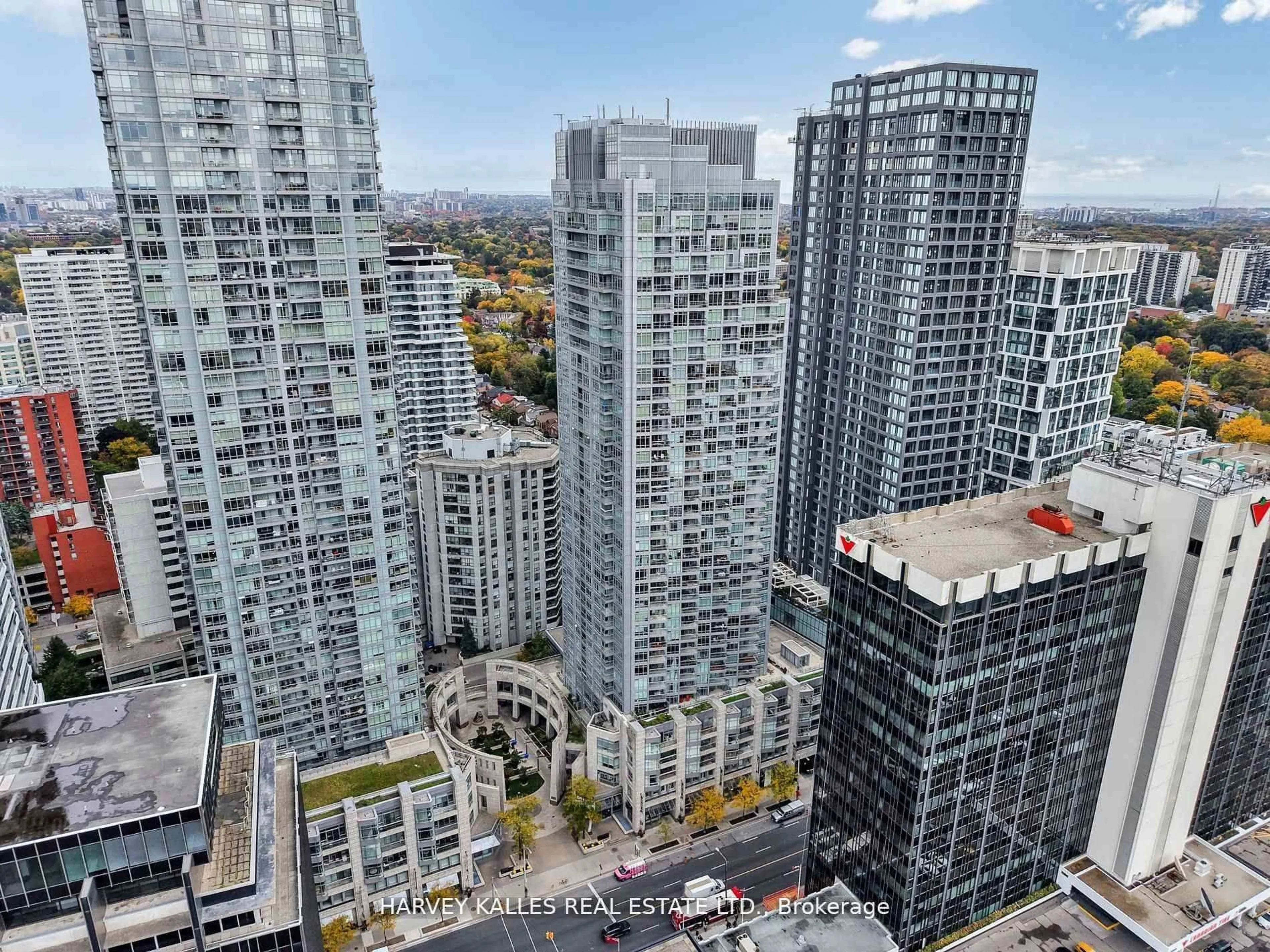 A pic from outside/outdoor area/front of a property/back of a property/a pic from drone, city buildings view from balcony for 2181 Yonge St #510, Toronto Ontario M4S 3H7