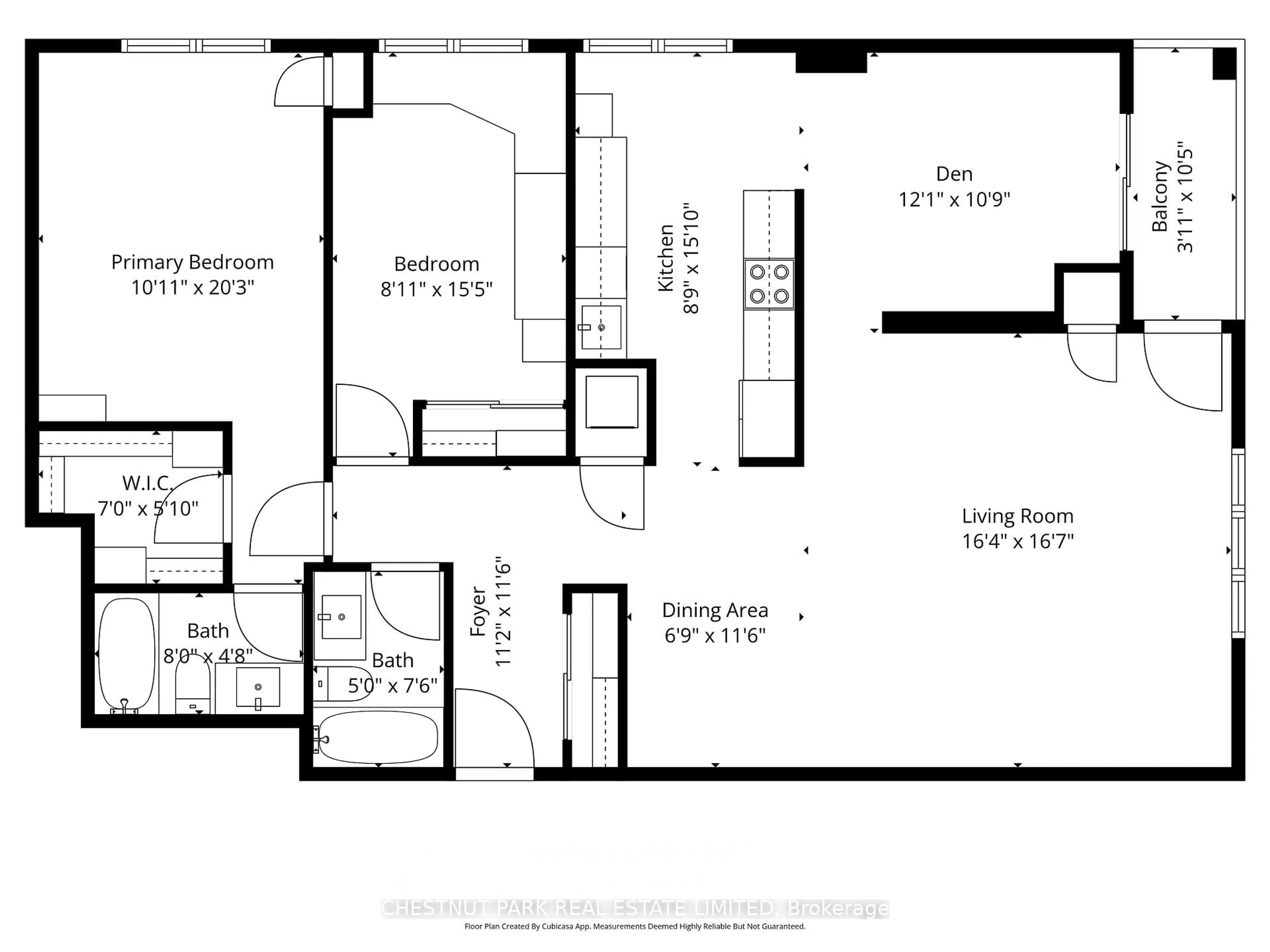 Floor plan for 35 Merton St #1606, Toronto Ontario M4S 3G4