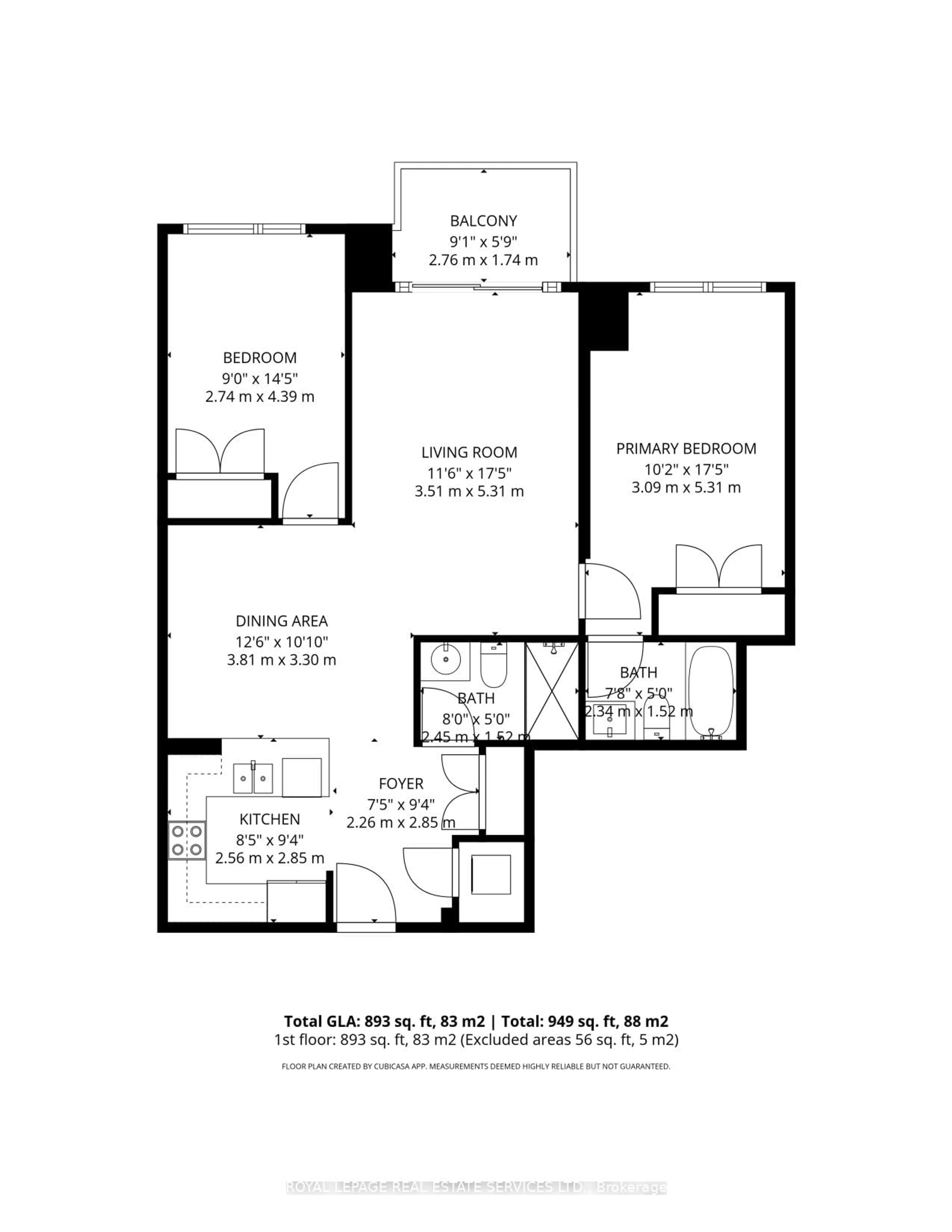 Floor plan for 10 Delisle Ave #308, Toronto Ontario M4V 3C6