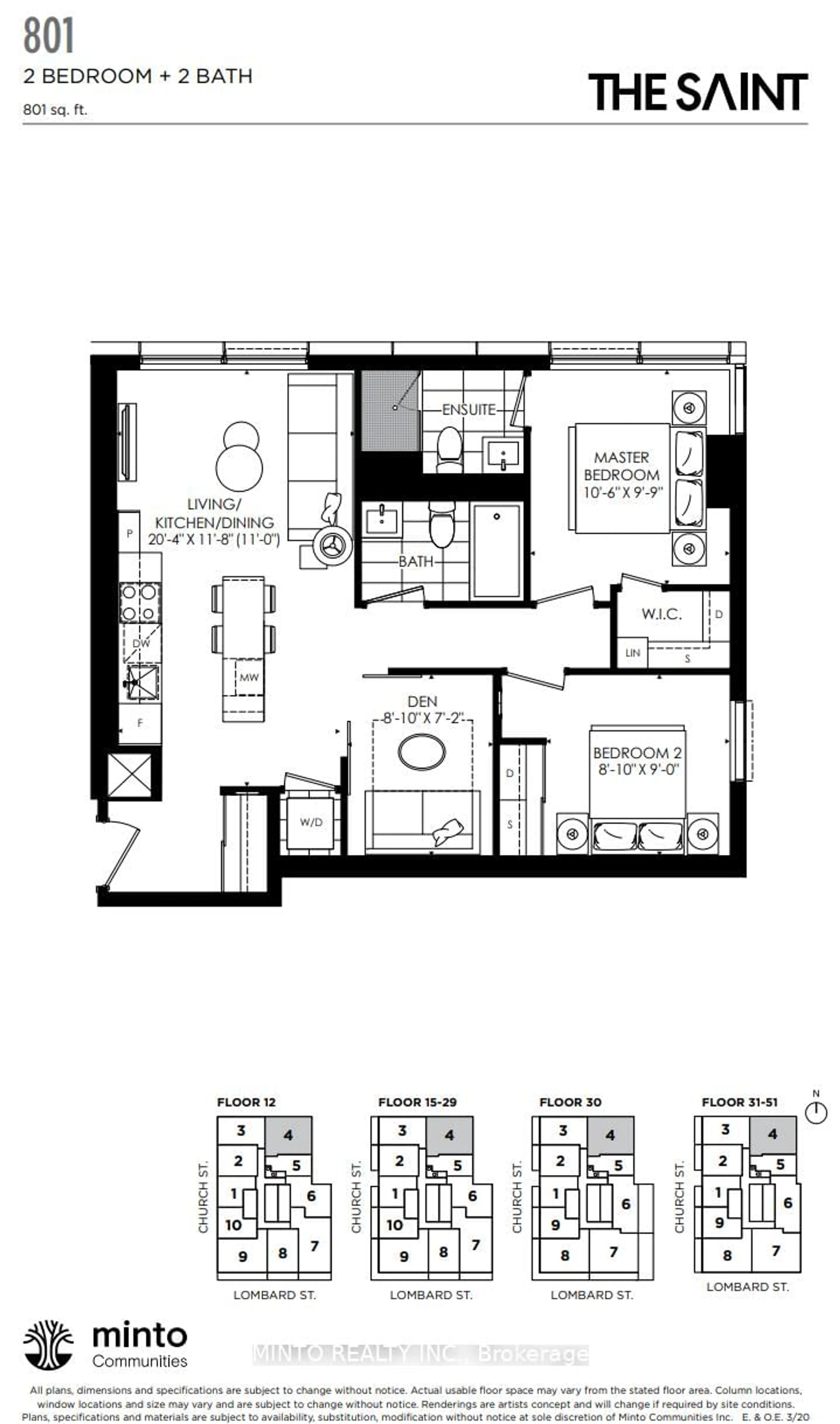 Floor plan for 89 Church St #2704, Toronto Ontario M5C 0B7