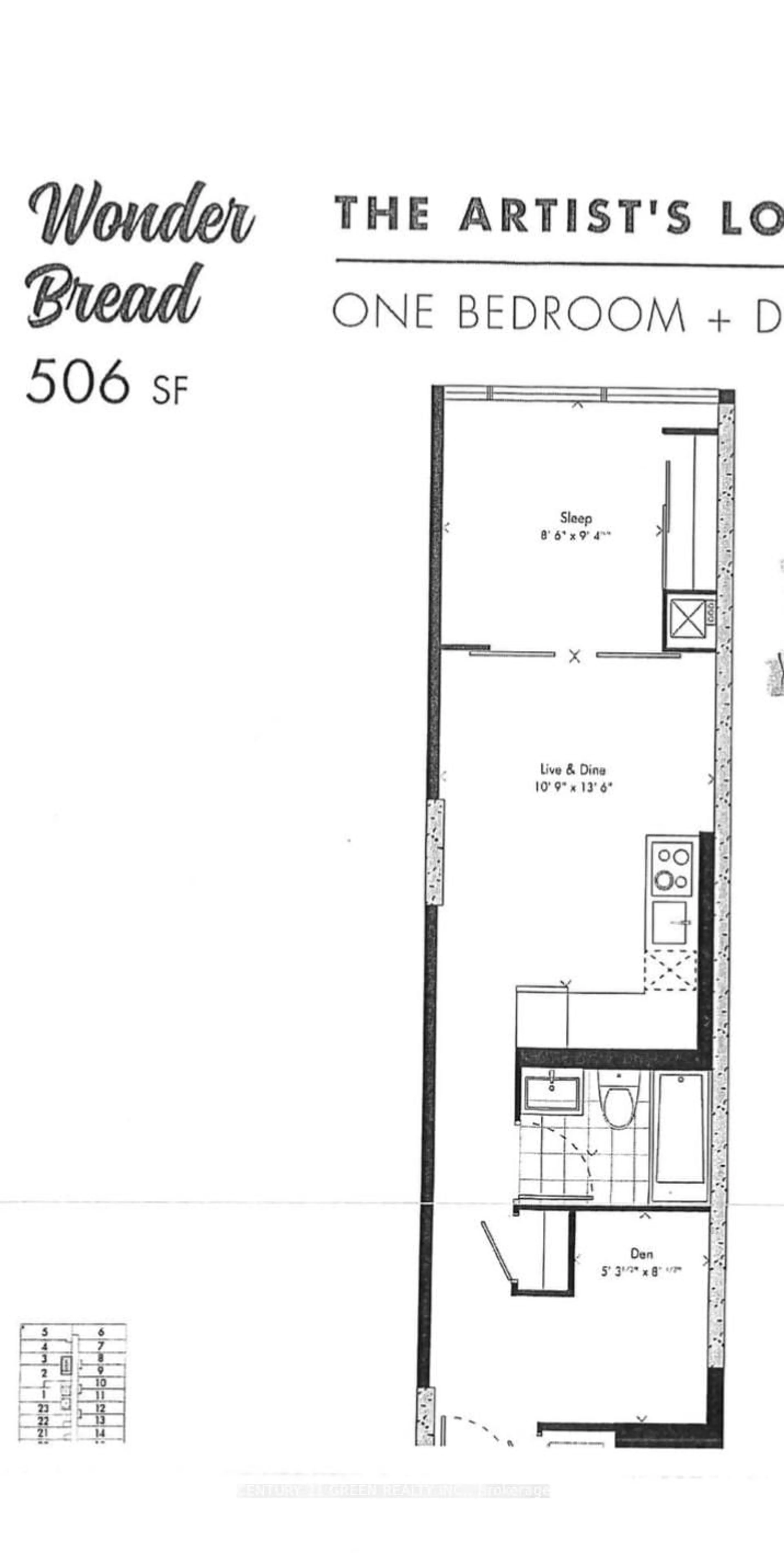 Floor plan for 195 McCaul St #411, Toronto Ontario M5T 1W6