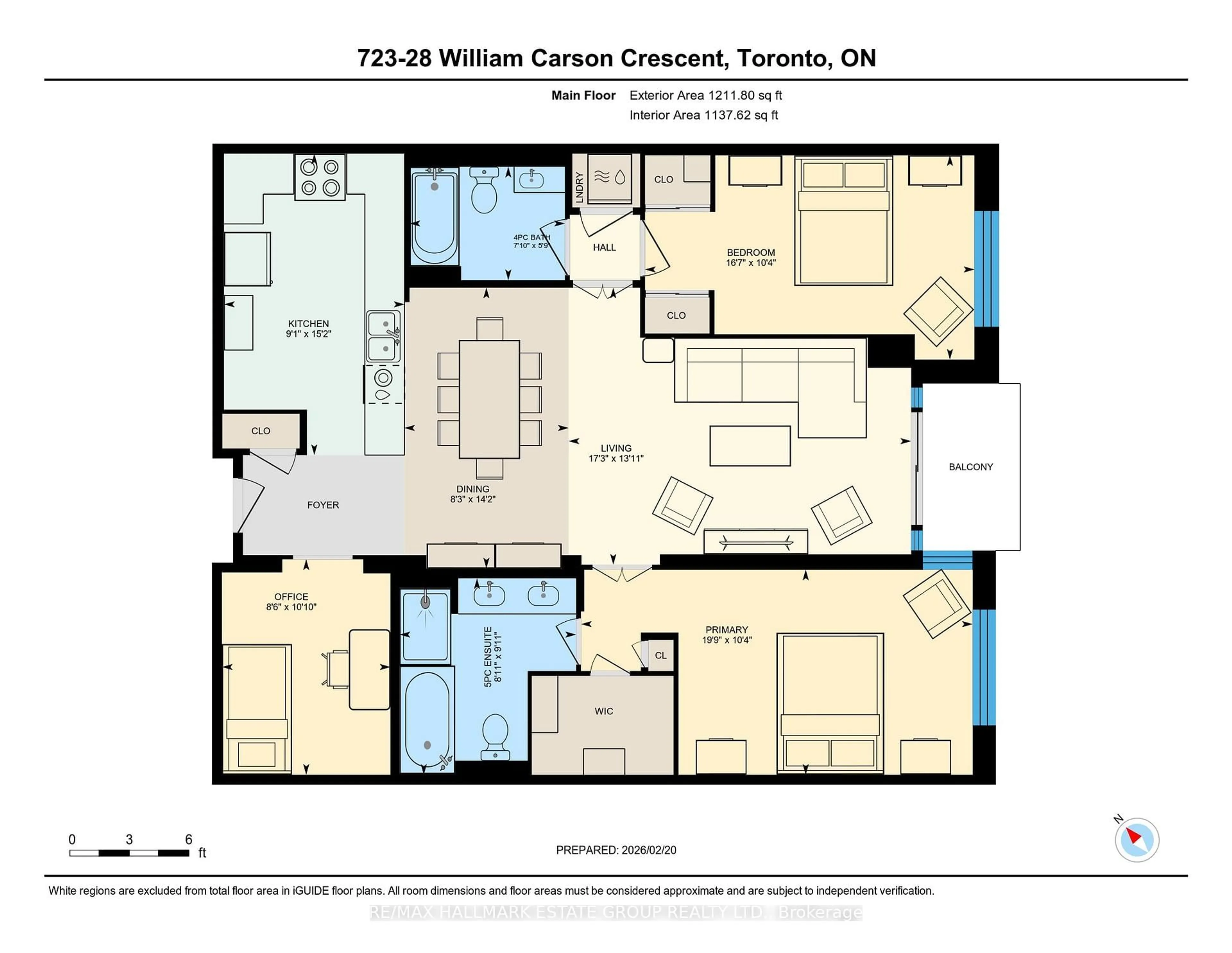 Floor plan for 28 William Carson Cres #723, Toronto Ontario M2P 2H1